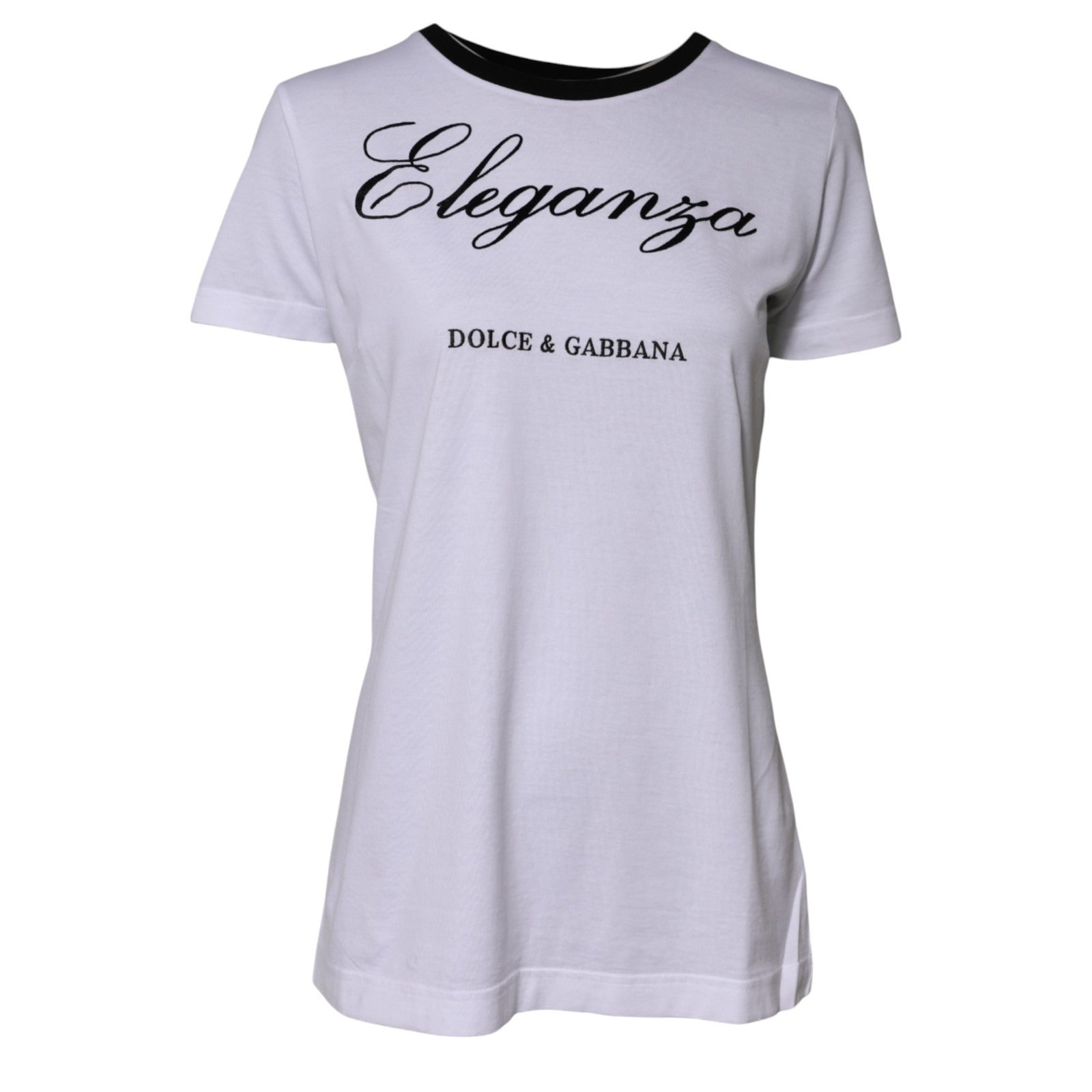 Dolce & Gabbana White Eleganza Cotton Crew Neck Tee T-shirt Dolce & Gabbana