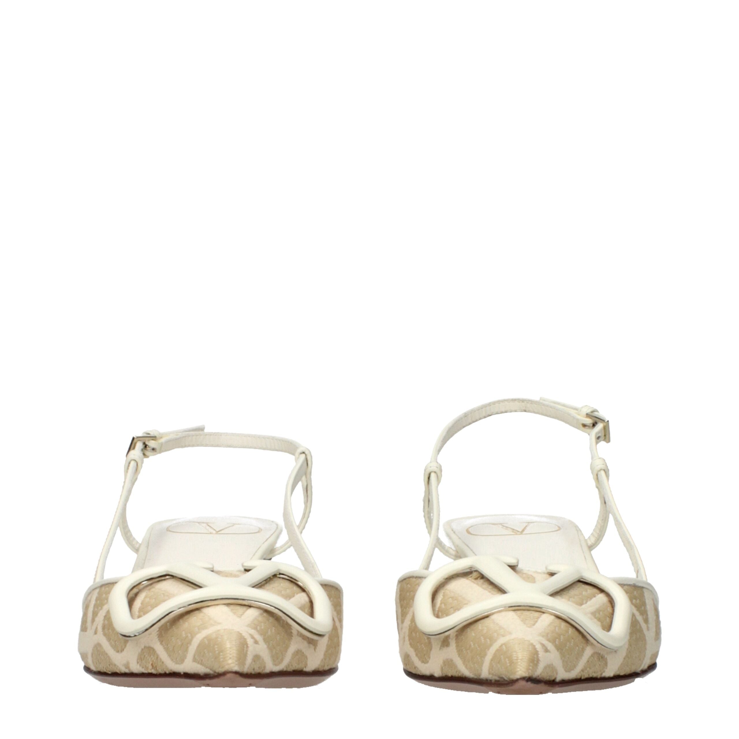 Valentino Garavani Beige Raffia Strap-On Sandals Valentino Garavani