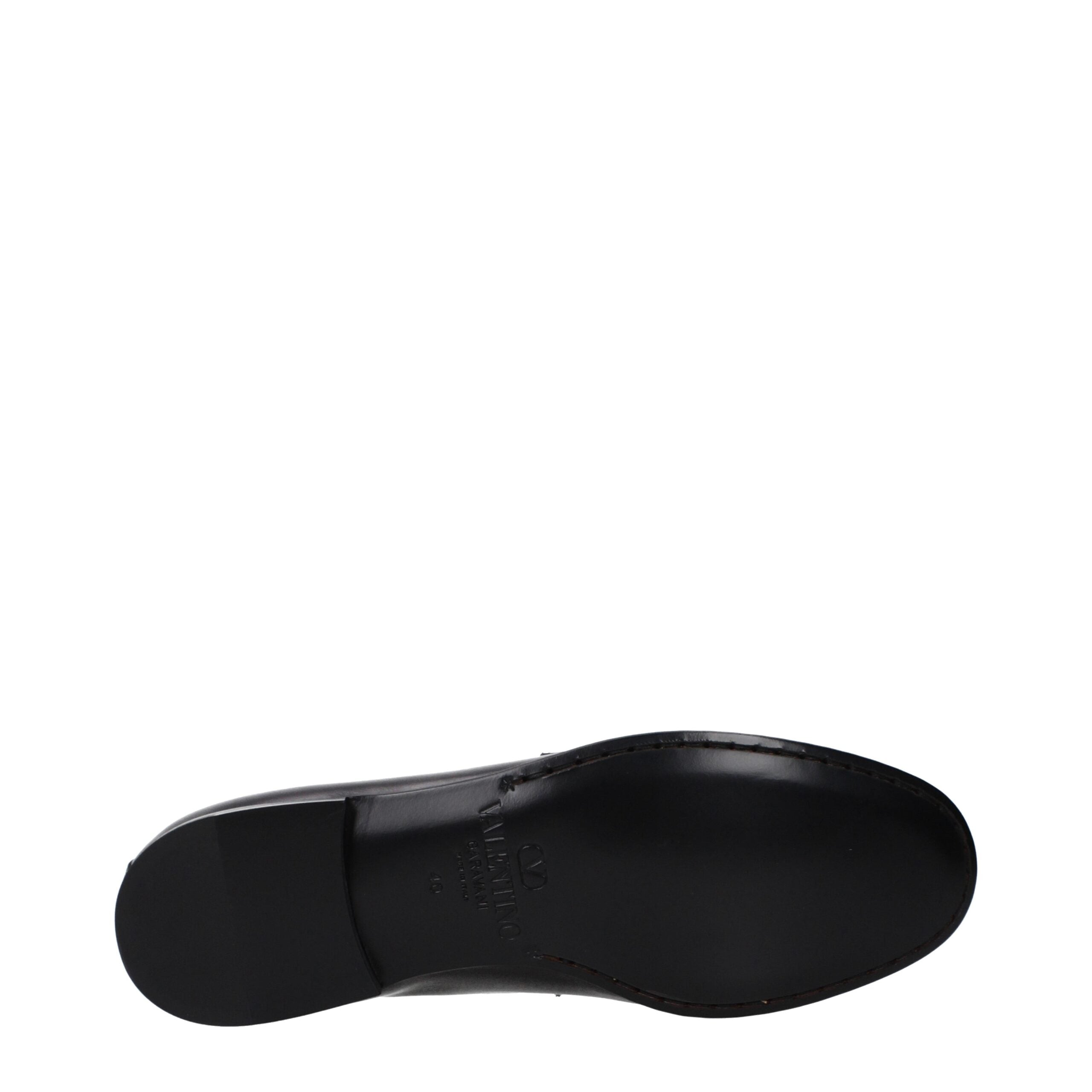 Valentino Garavani Black Leather Slip-On Loafers Valentino Garavani