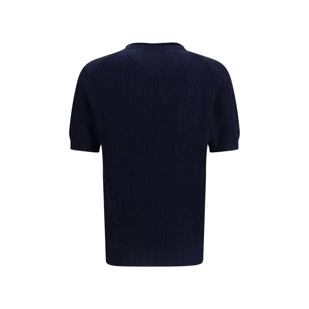 Brunello Cucinelli Blue Linen T-Shirt Brunello Cucinelli