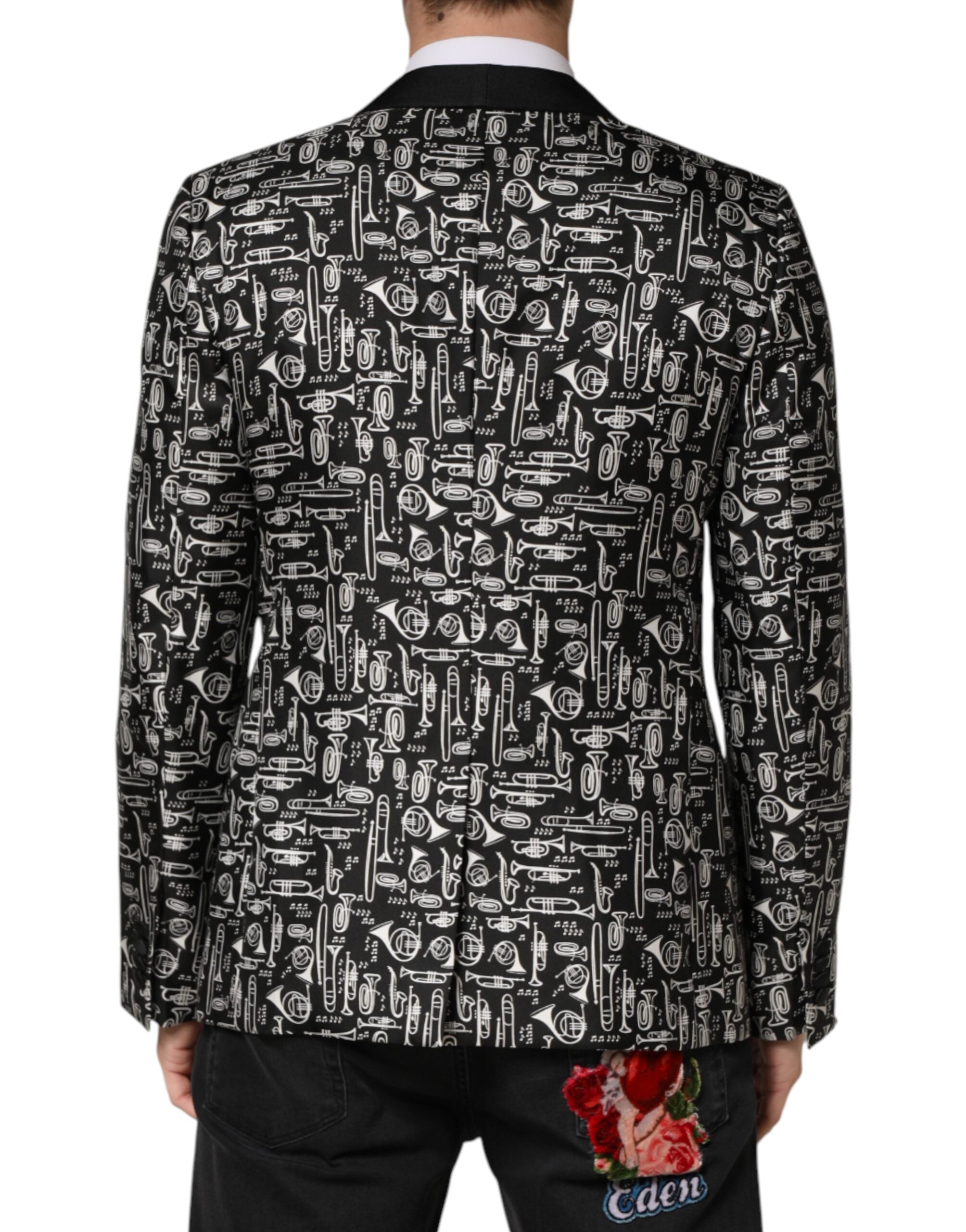 Dolce & Gabbana Black Jazz Club Silk Single Breasted Blazer Dolce & Gabbana