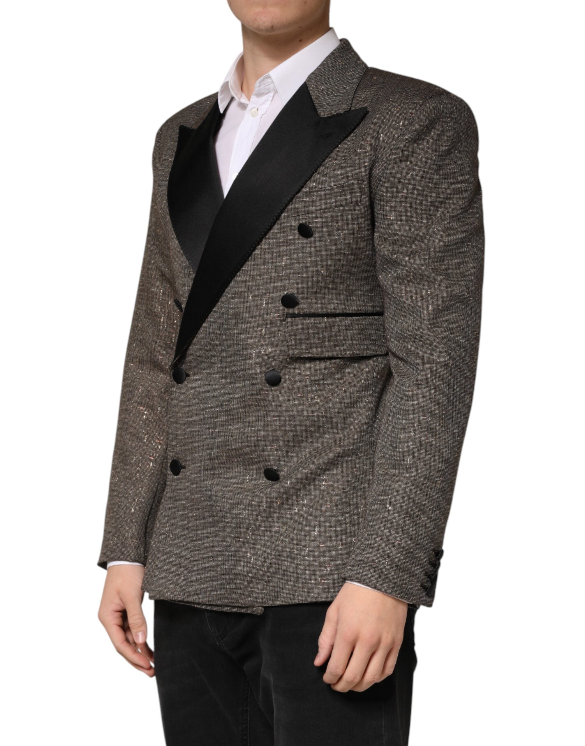 Dolce & Gabbana Gray Double Breasted 2 Button Jacket Blazer Dolce & Gabbana
