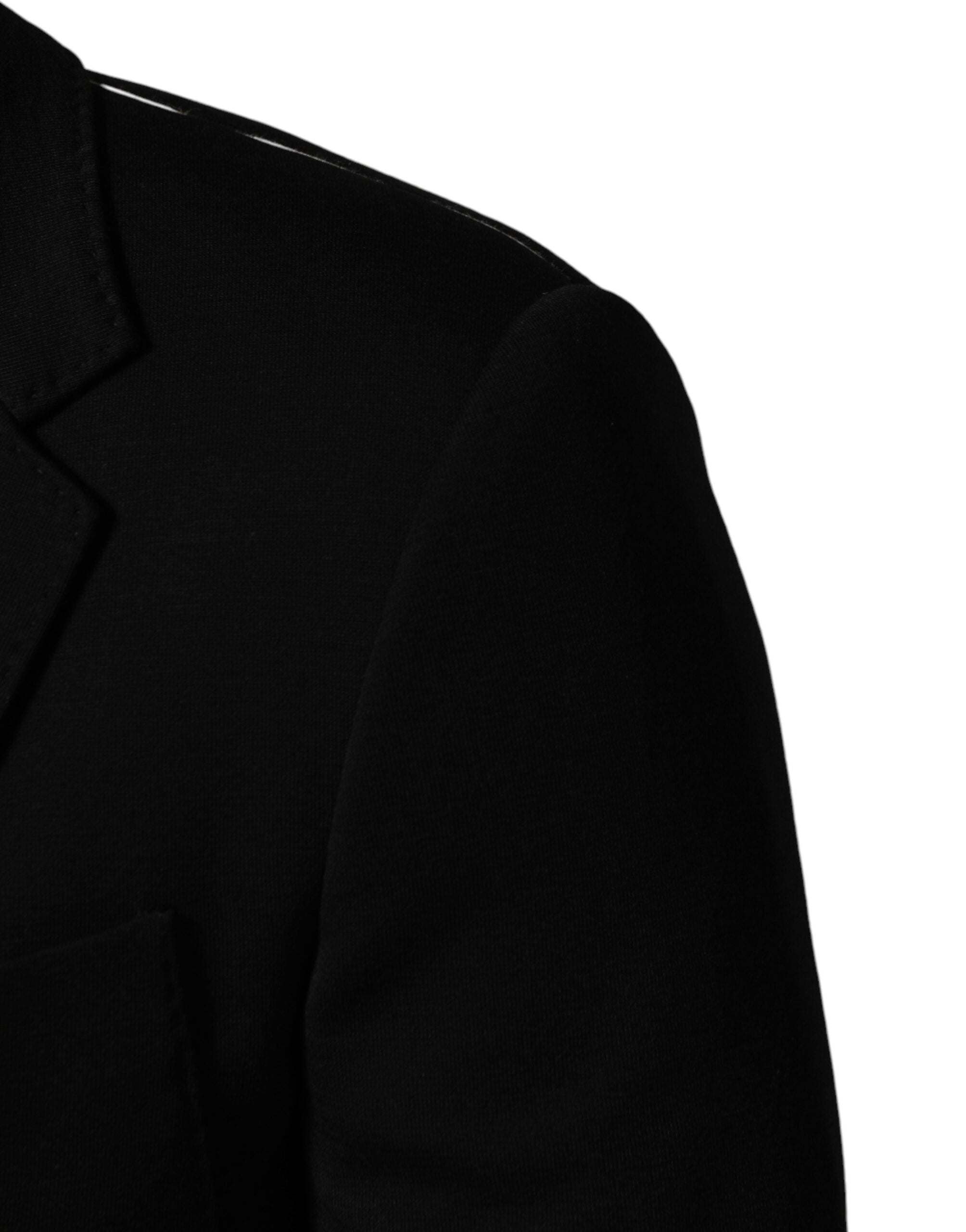 Dolce & Gabbana Black Wool Single Breasted 2 Button Blazer Dolce & Gabbana