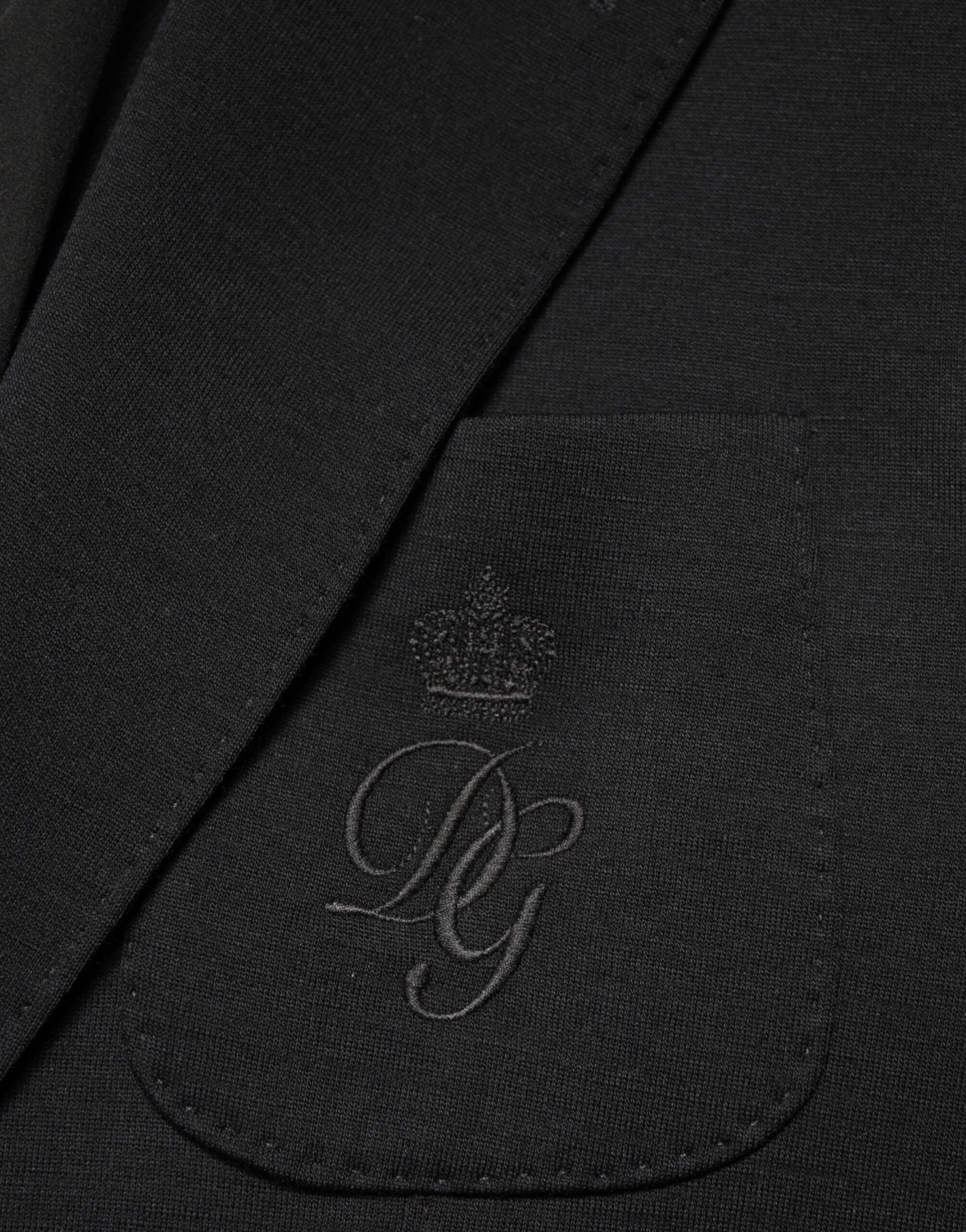 Dolce & Gabbana Black Wool Single Breasted 2 Button Blazer Dolce & Gabbana