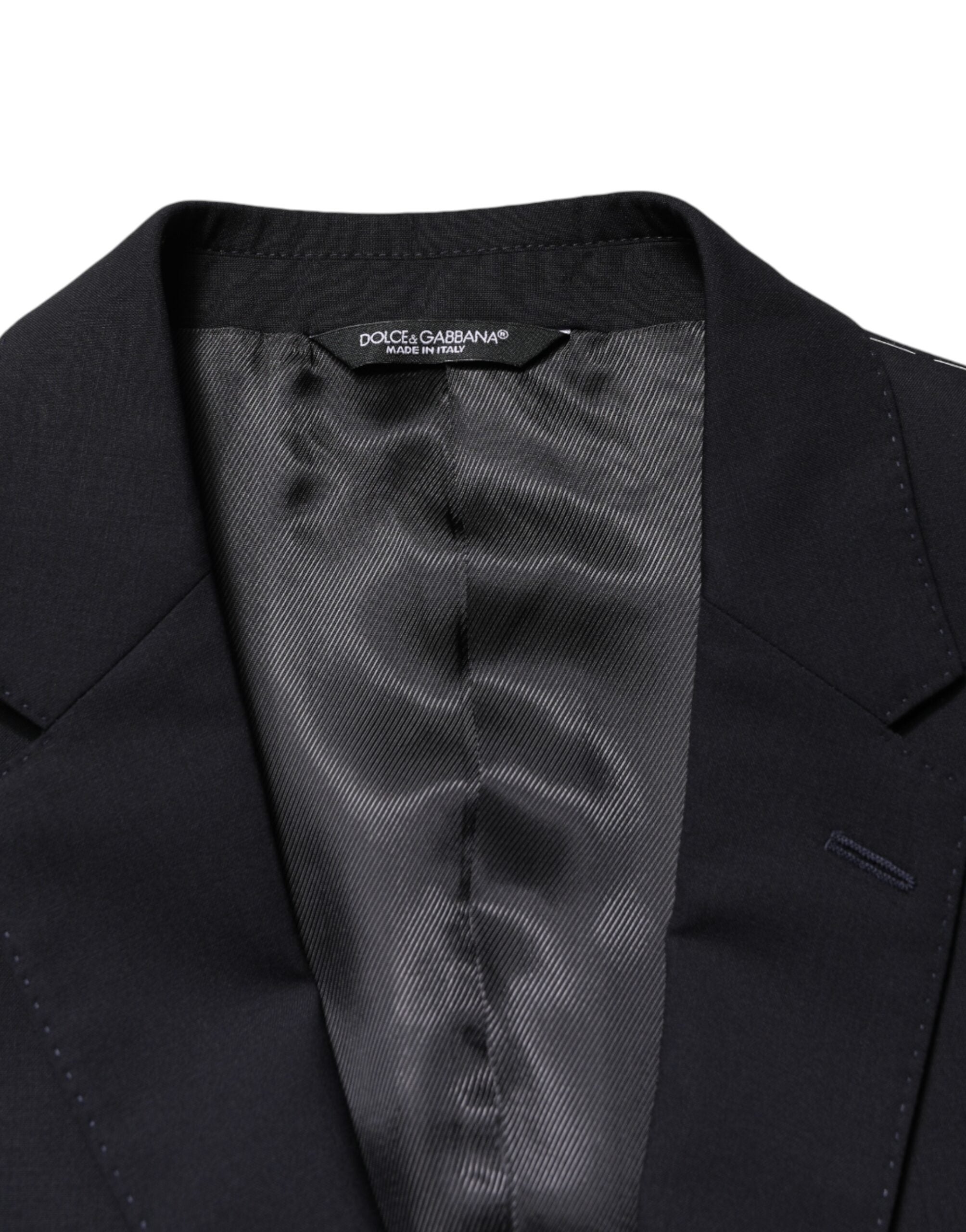 Dolce & Gabbana Black Wool Single Breasted 2 Button Blazer Dolce & Gabbana