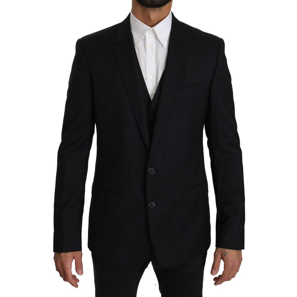 Dolce & Gabbana Blue Viscose Two-Piece Suit Dolce & Gabbana