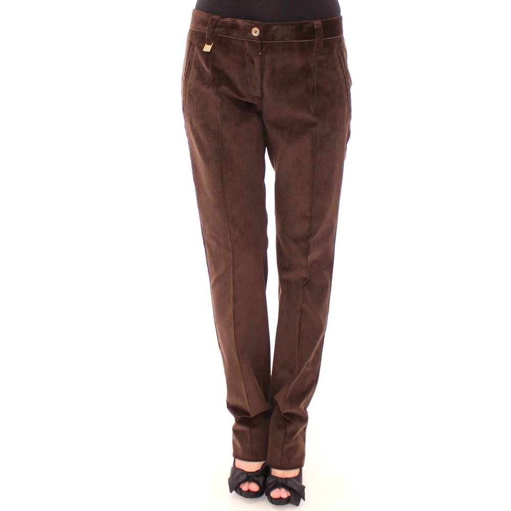 Dolce & Gabbana Brown Cotton Casual Pants Dolce & Gabbana