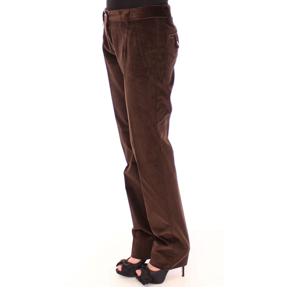 Dolce & Gabbana Brown Cotton Casual Pants Dolce & Gabbana