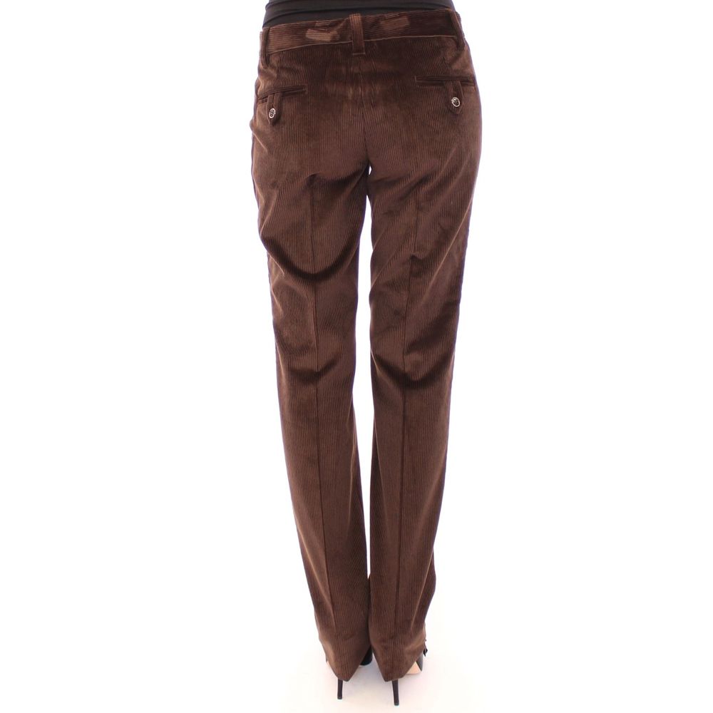 Dolce & Gabbana Brown Cotton Casual Pants Dolce & Gabbana