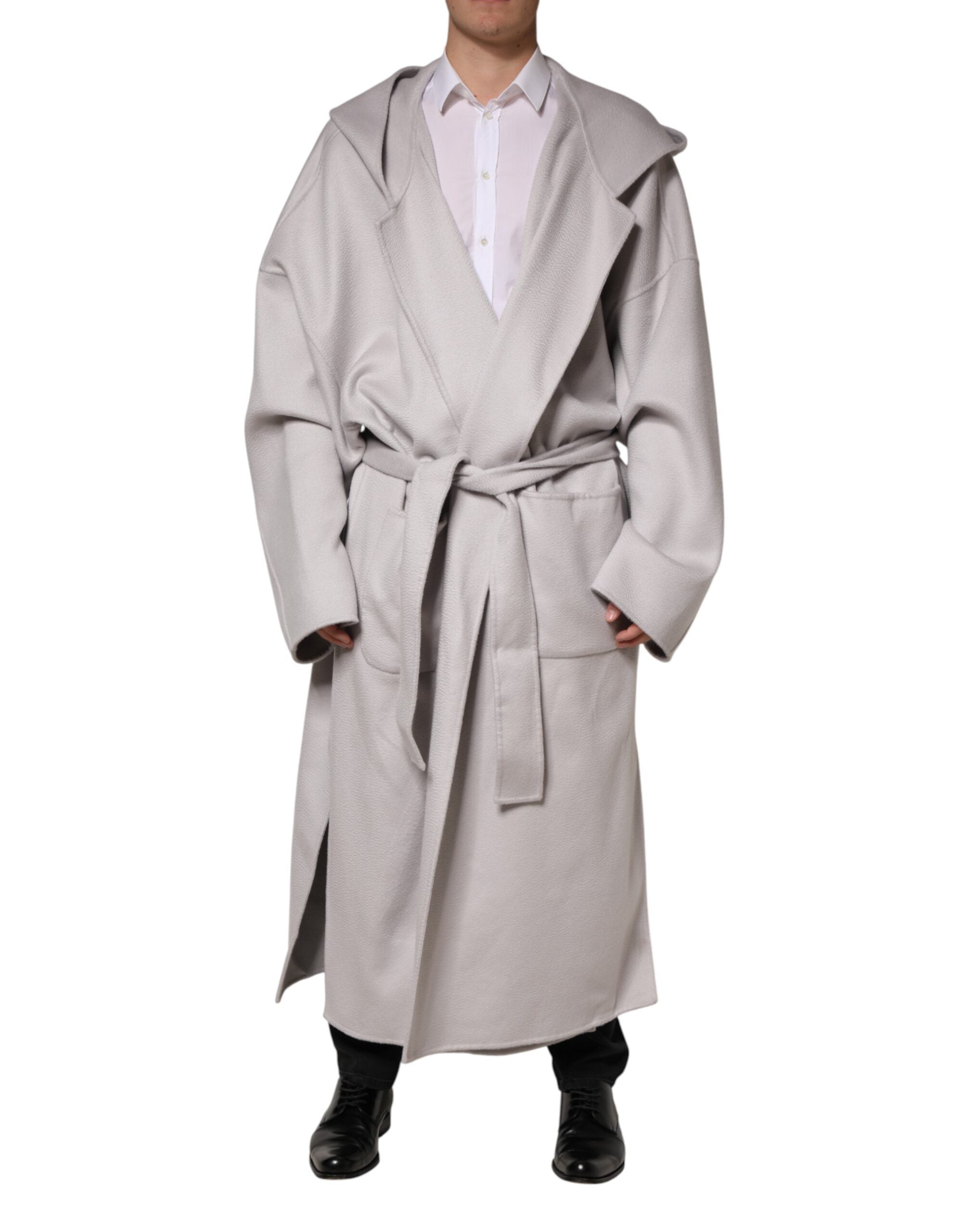 Dolce & Gabbana Off White Belted Long Trench Coat Men Jacket Dolce & Gabbana