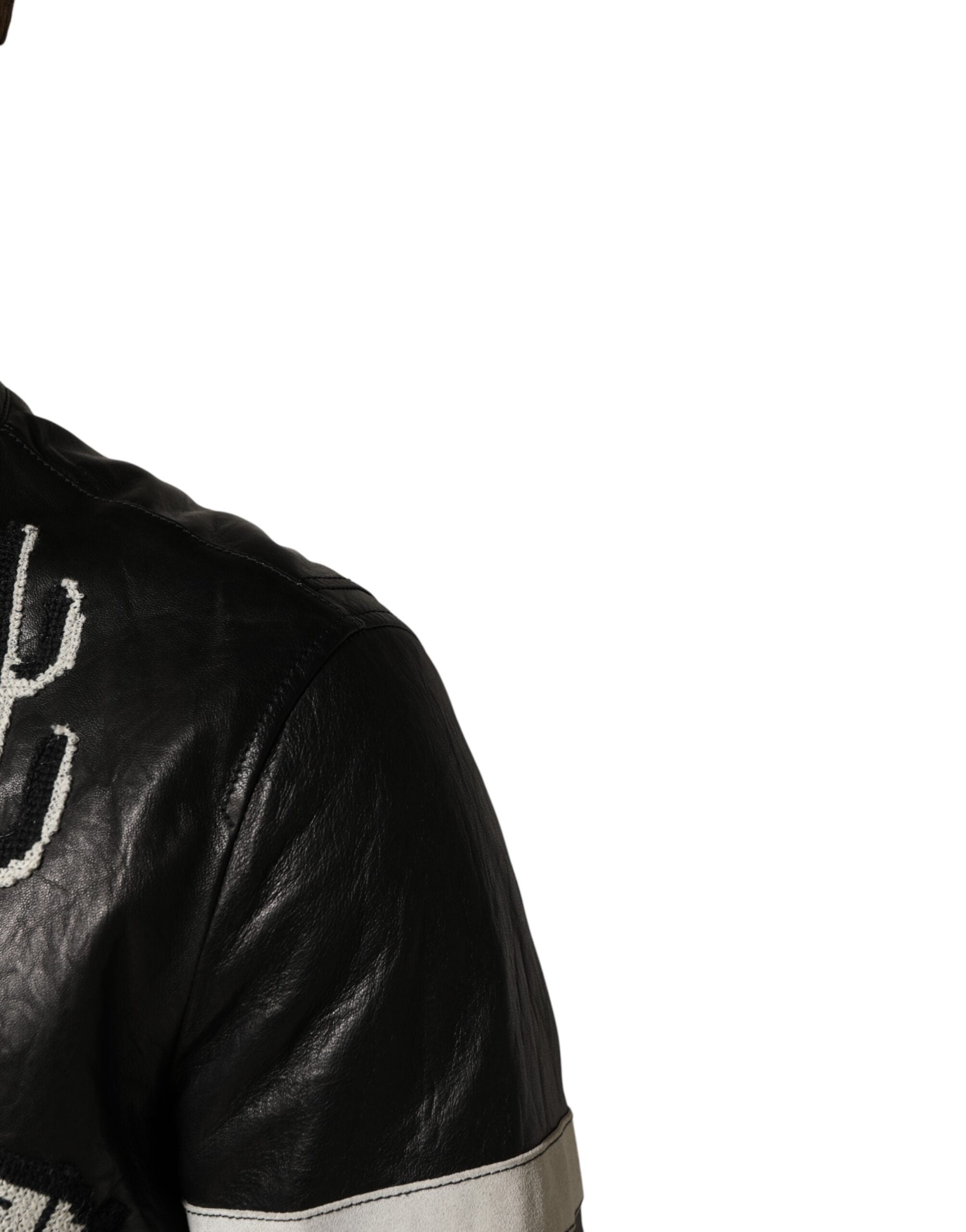 Dolce & Gabbana Black Guns n' Roses FullZip Men Biker Jacket Dolce & Gabbana