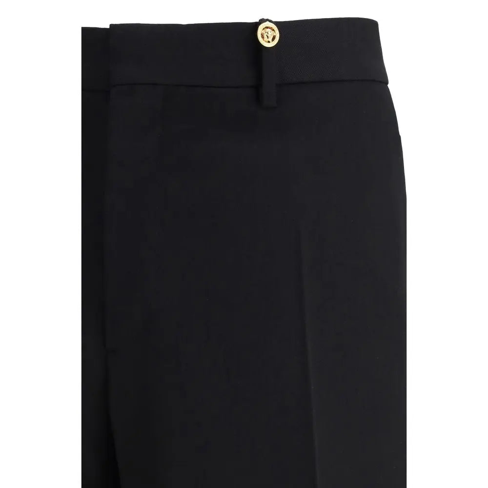 Versace Black Wool Oves Aries Dress Pants Versace