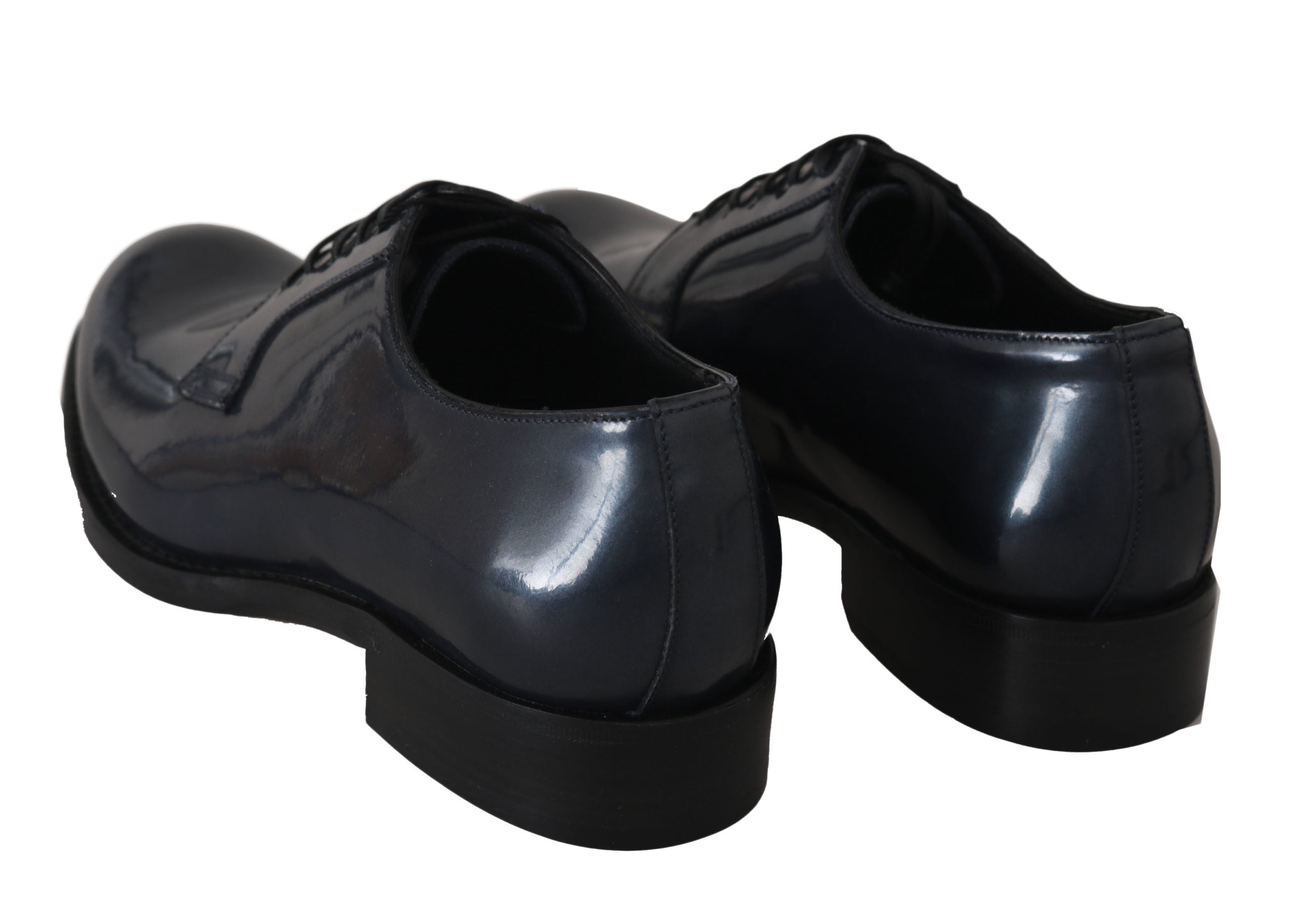 Dolce & Gabbana Blue Leather Derby Dress Formal Shoes Dolce & Gabbana