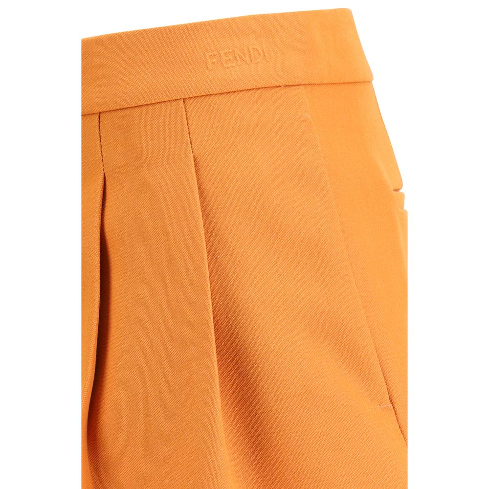 Fendi Orange Wool Oves Aries Bermuda Shorts Fendi