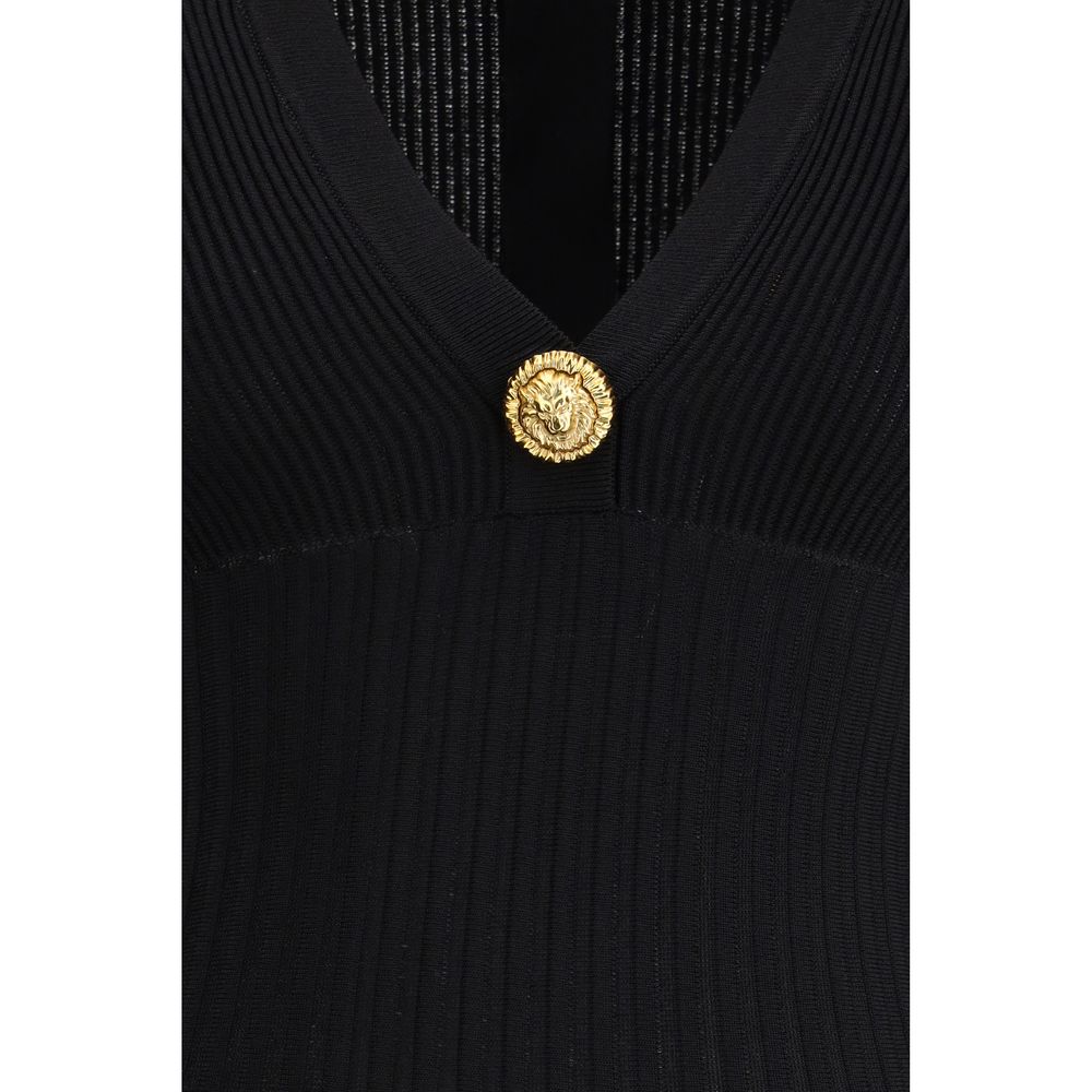 Balmain Black Viscose Casual Dress Balmain