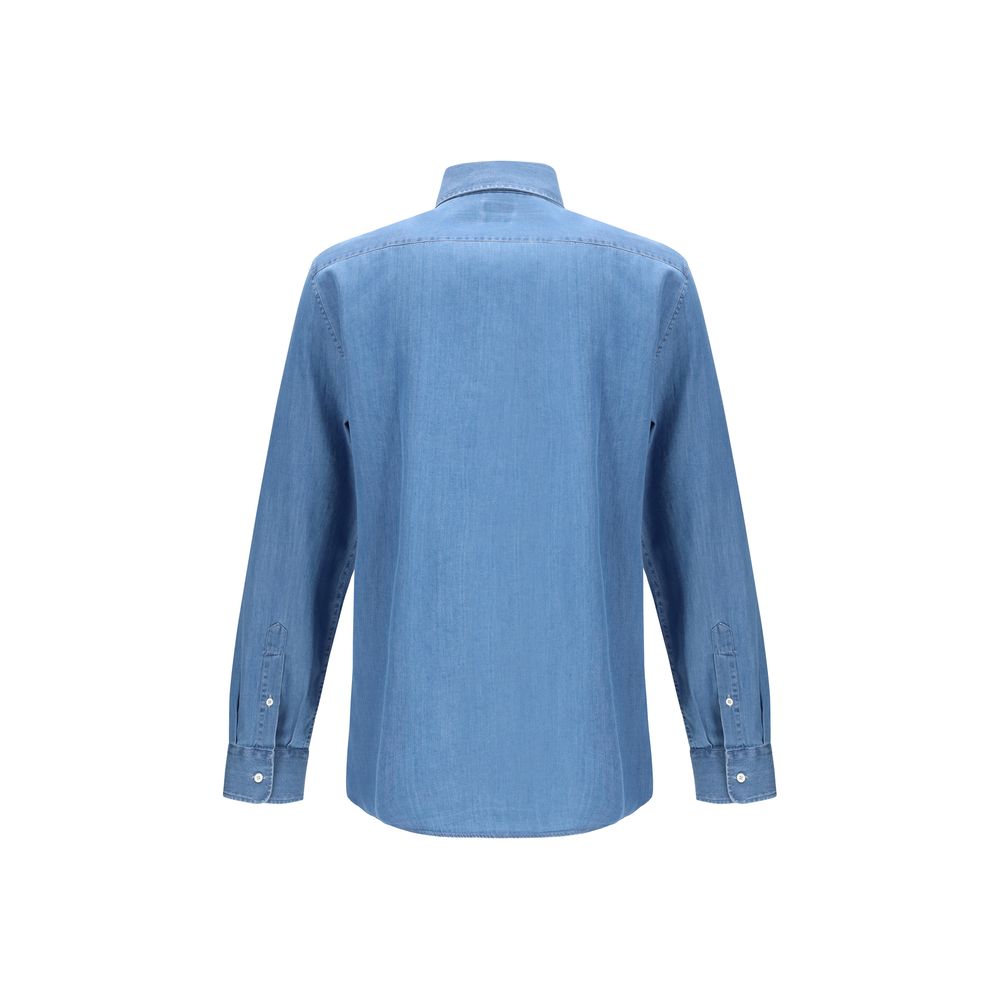 Brunello Cucinelli Blue Denim Shirt Brunello Cucinelli
