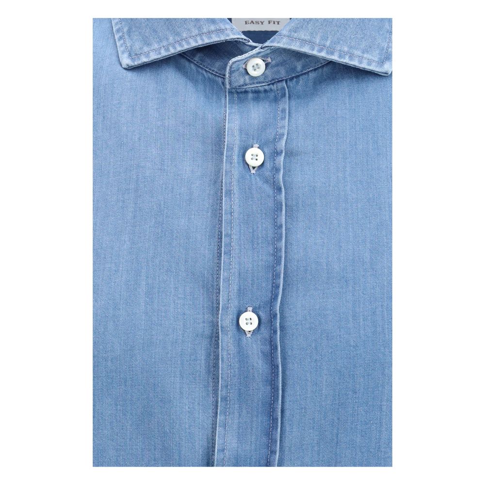 Brunello Cucinelli Blue Denim Shirt Brunello Cucinelli