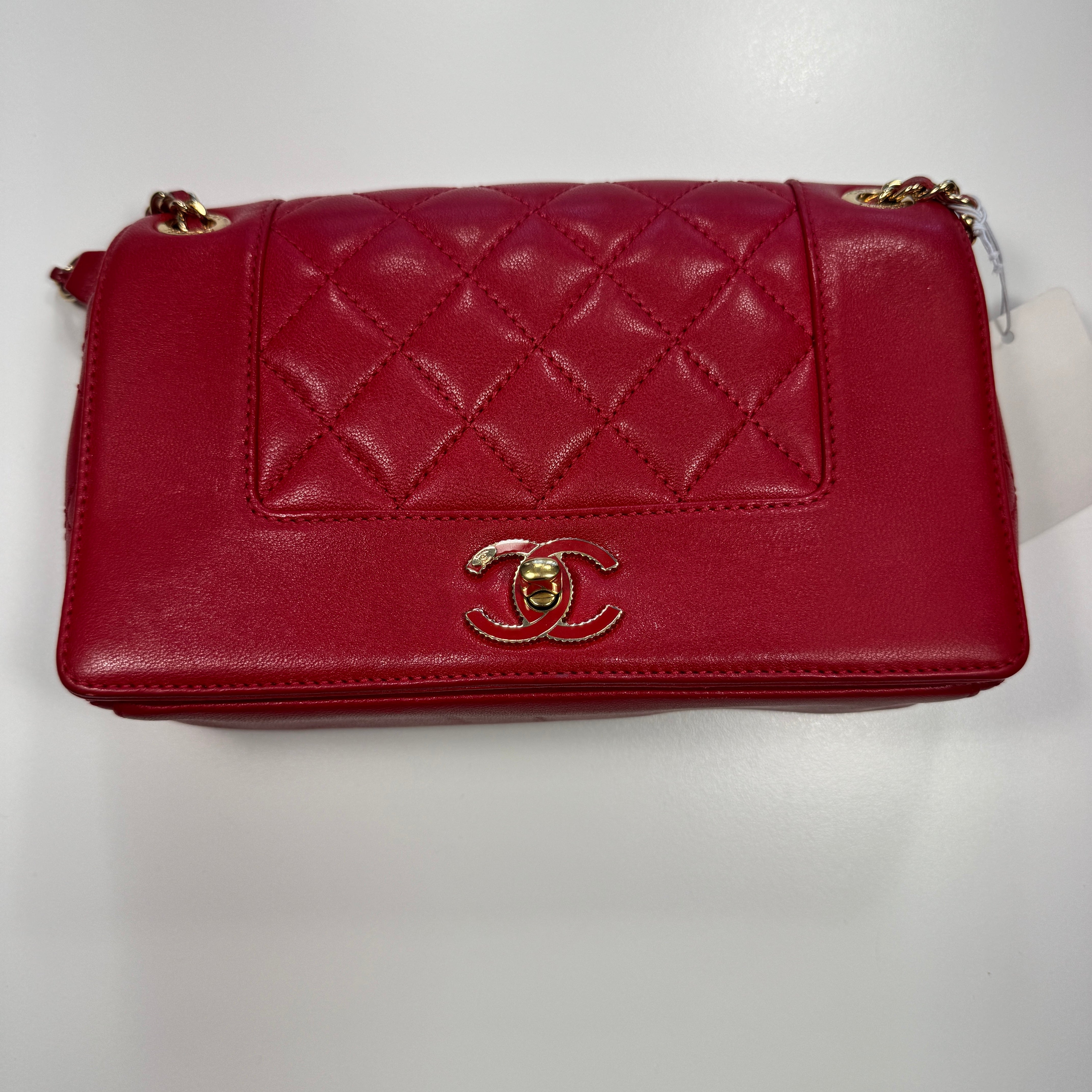 Chanel Burgundy Sheepskin Quilted Leather Mademoiselle Flap Bag LeMarca