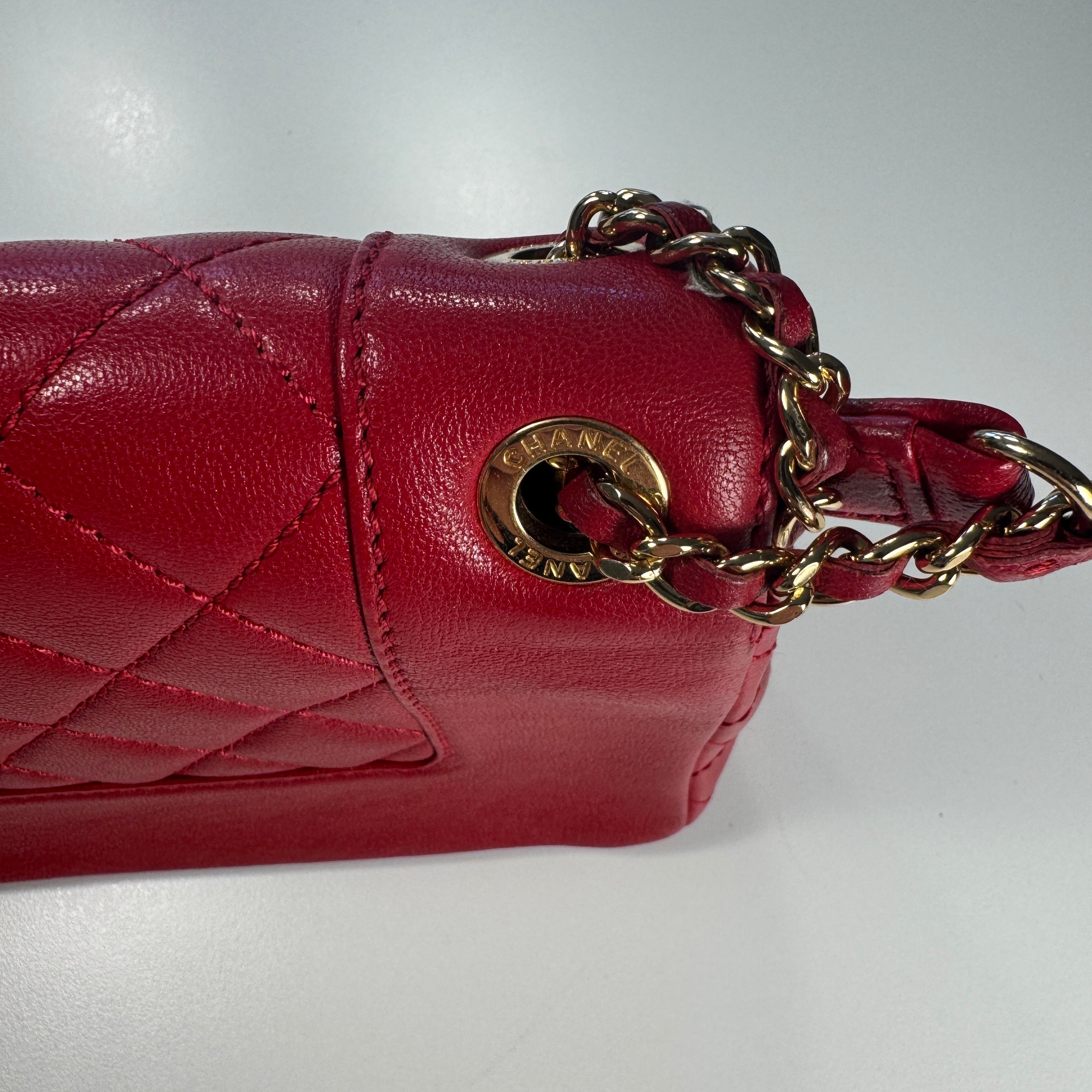 Chanel Burgundy Sheepskin Quilted Leather Mademoiselle Flap Bag LeMarca