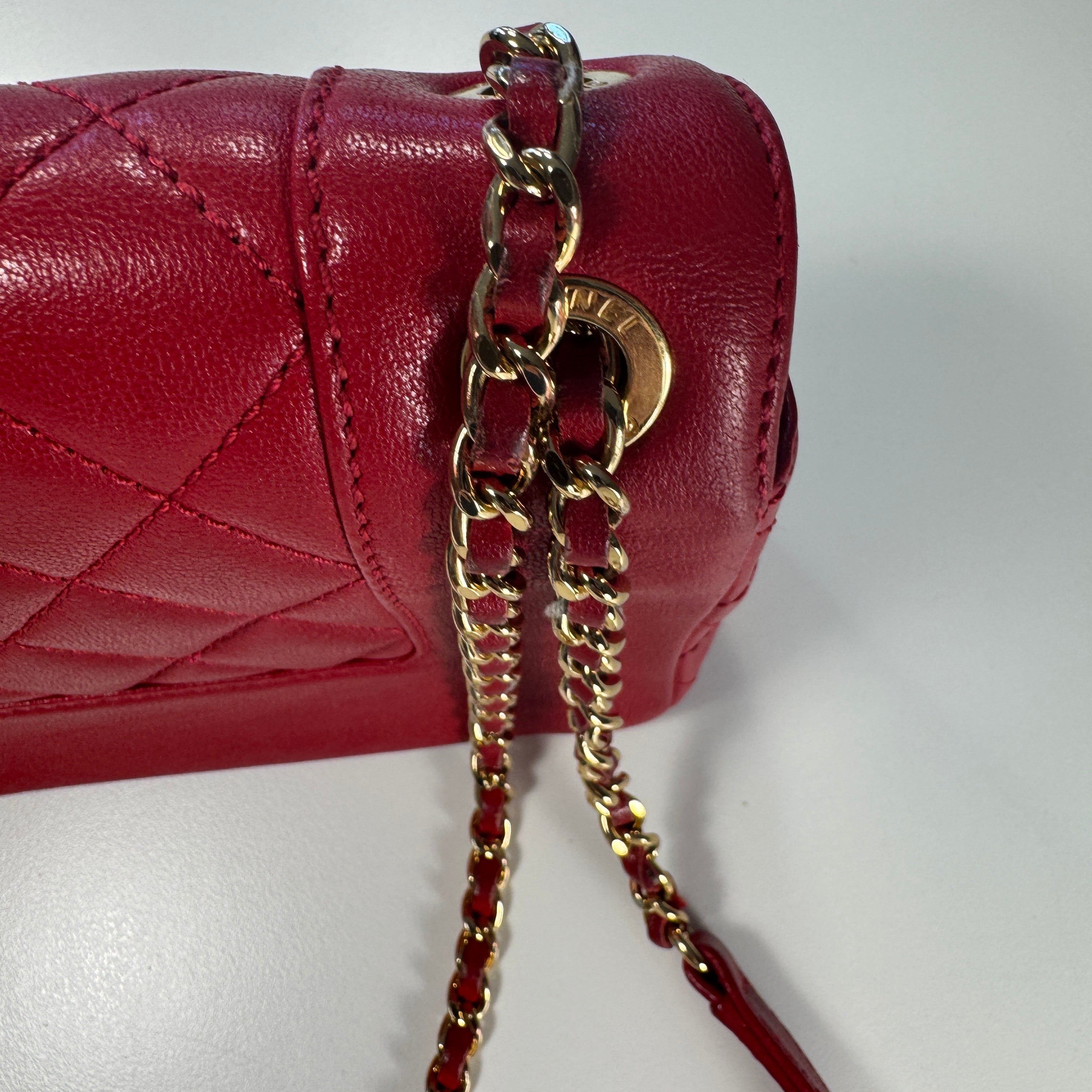 Chanel Burgundy Sheepskin Quilted Leather Mademoiselle Flap Bag LeMarca