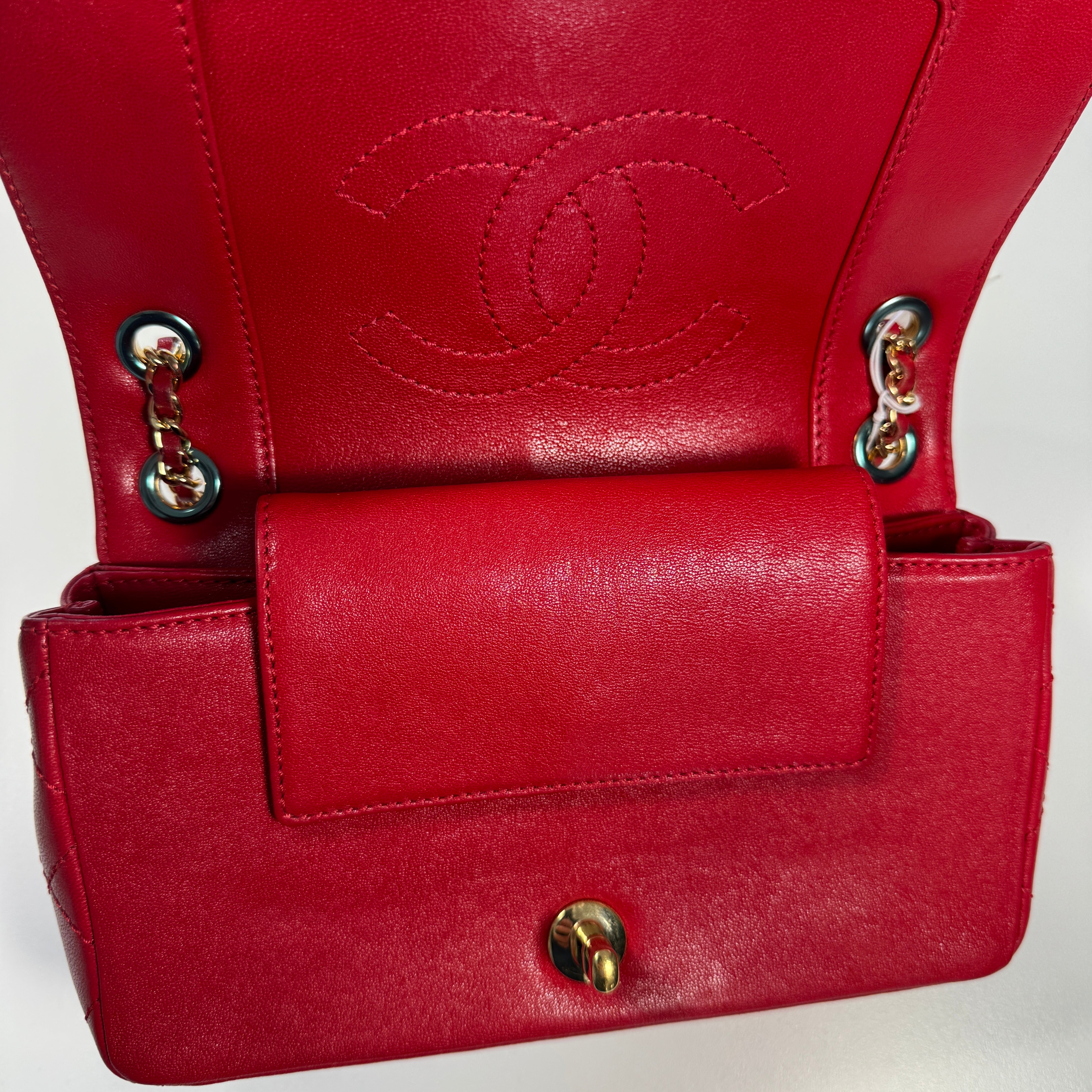 Chanel Burgundy Sheepskin Quilted Leather Mademoiselle Flap Bag LeMarca