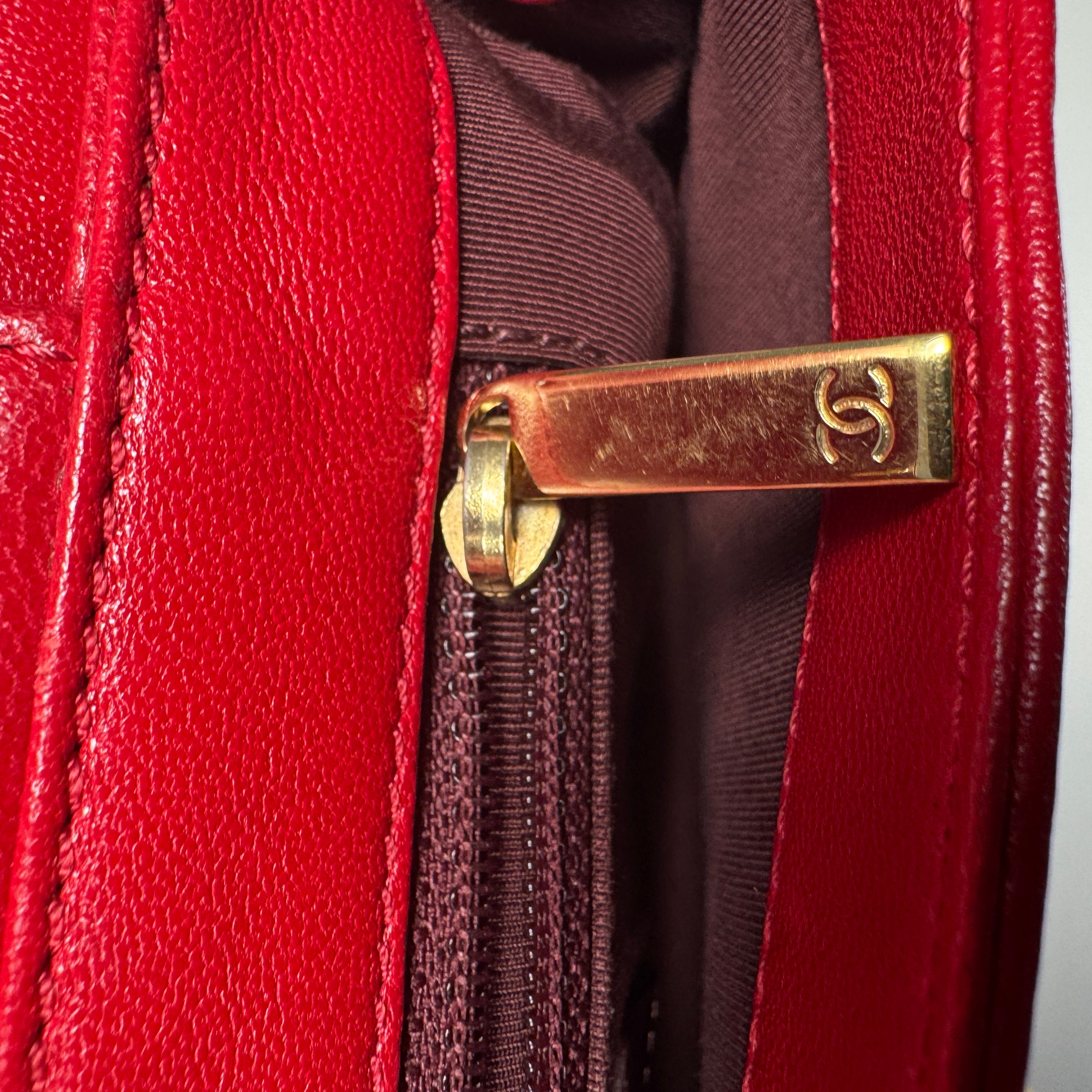 Chanel Burgundy Sheepskin Quilted Leather Mademoiselle Flap Bag LeMarca
