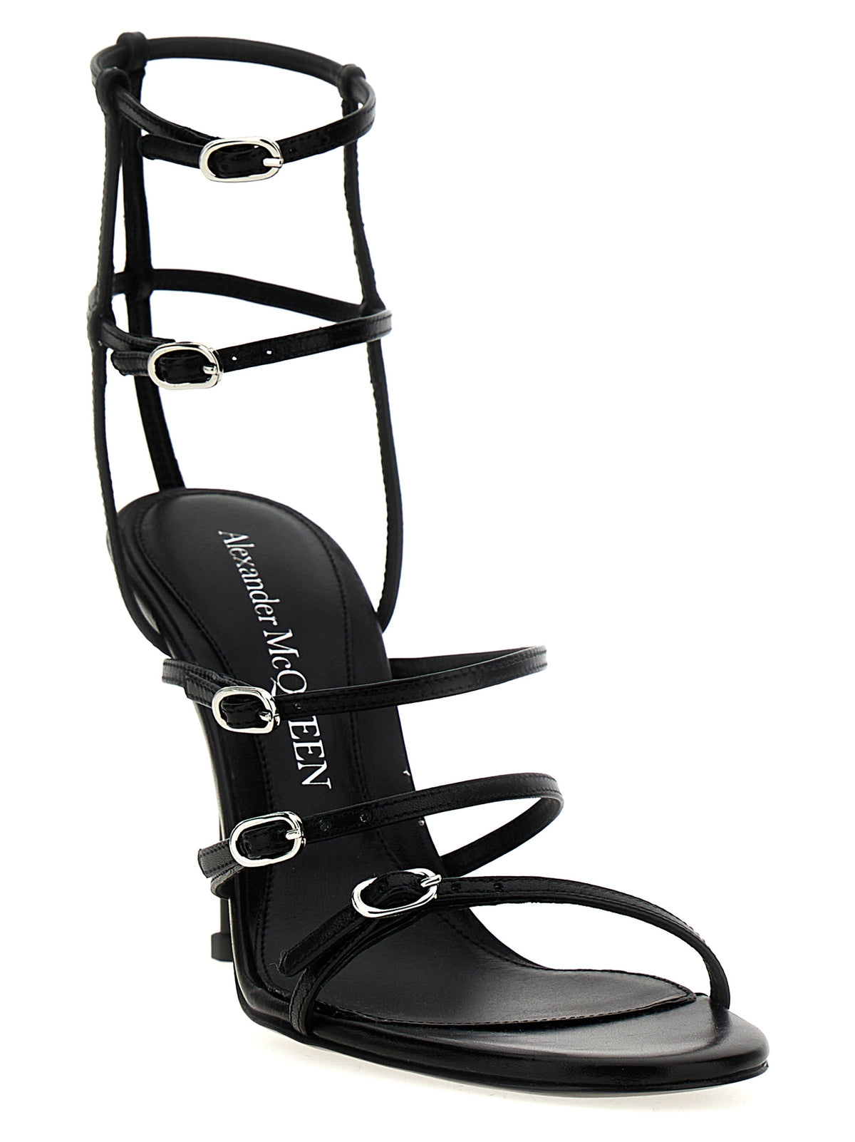 Alexander McQueen stiletto heels for women in black, product view 2