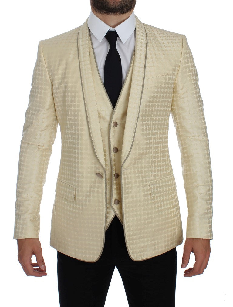 Dolce & Gabbana two-piece suits for men in beige, product view 5
