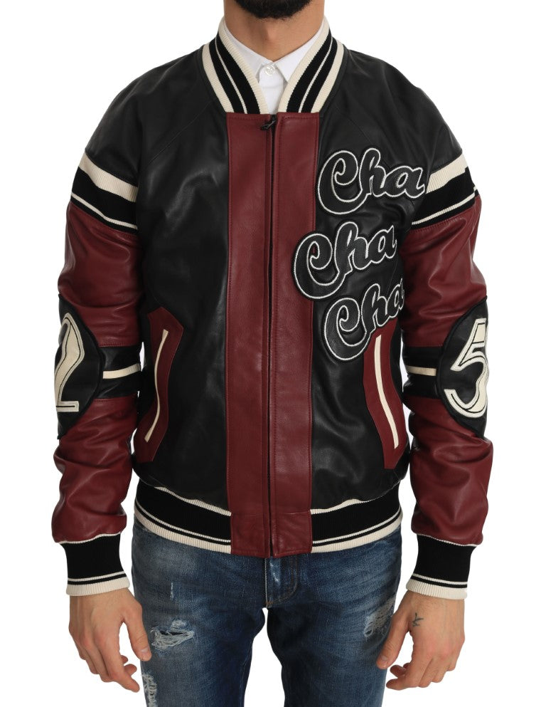 Dolce & Gabbana bombers for men in black and red, product view 1