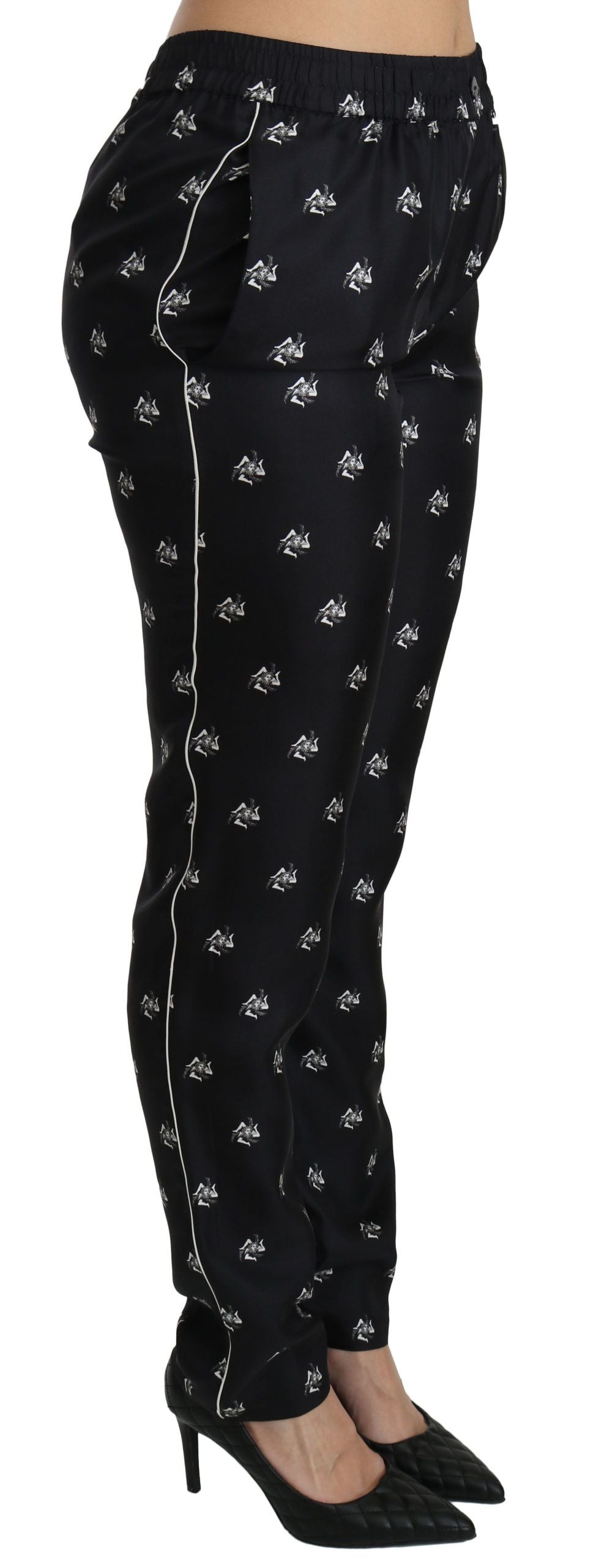 Dolce & Gabbana casual pants for women in black, product view 4