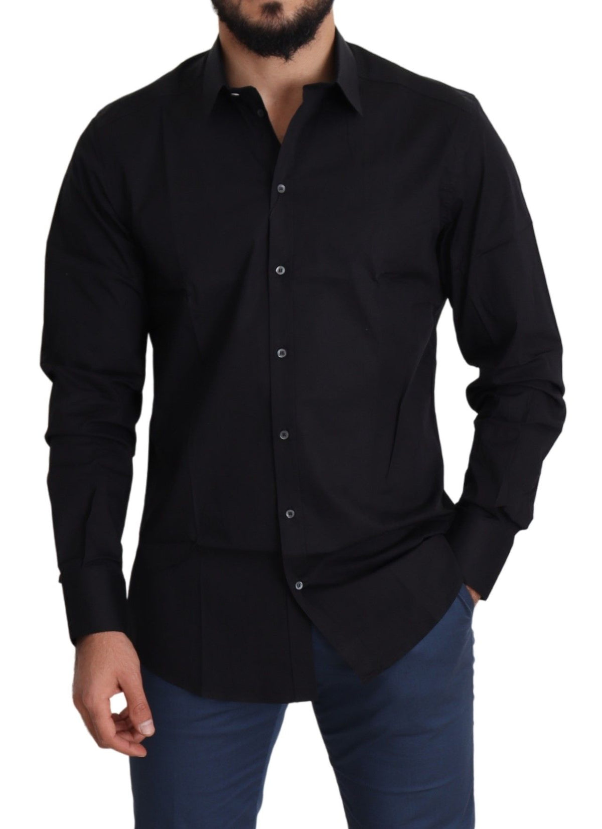 Dolce & Gabbana dress shirts for men in black, product view 5