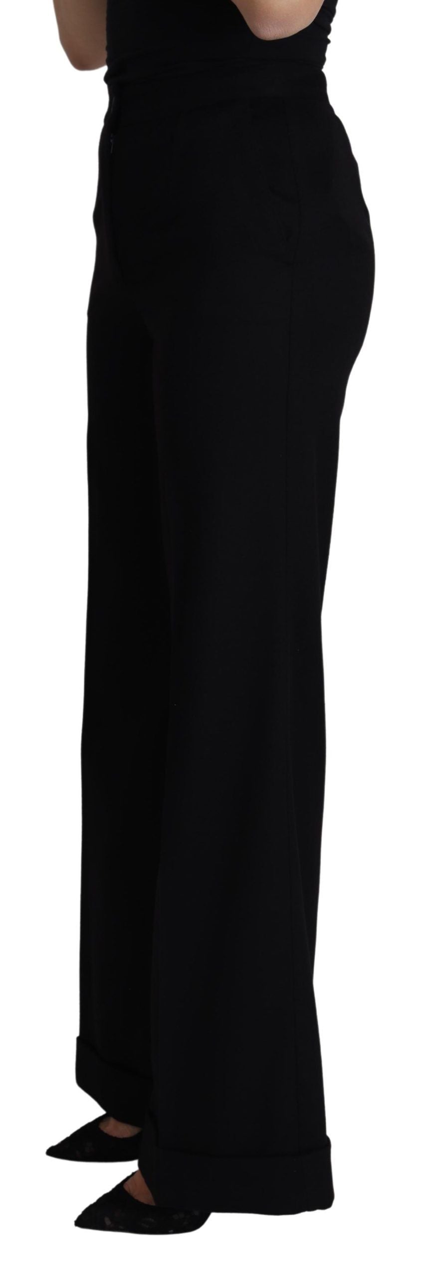 Dolce & Gabbana flared pants for women in black, product view 2