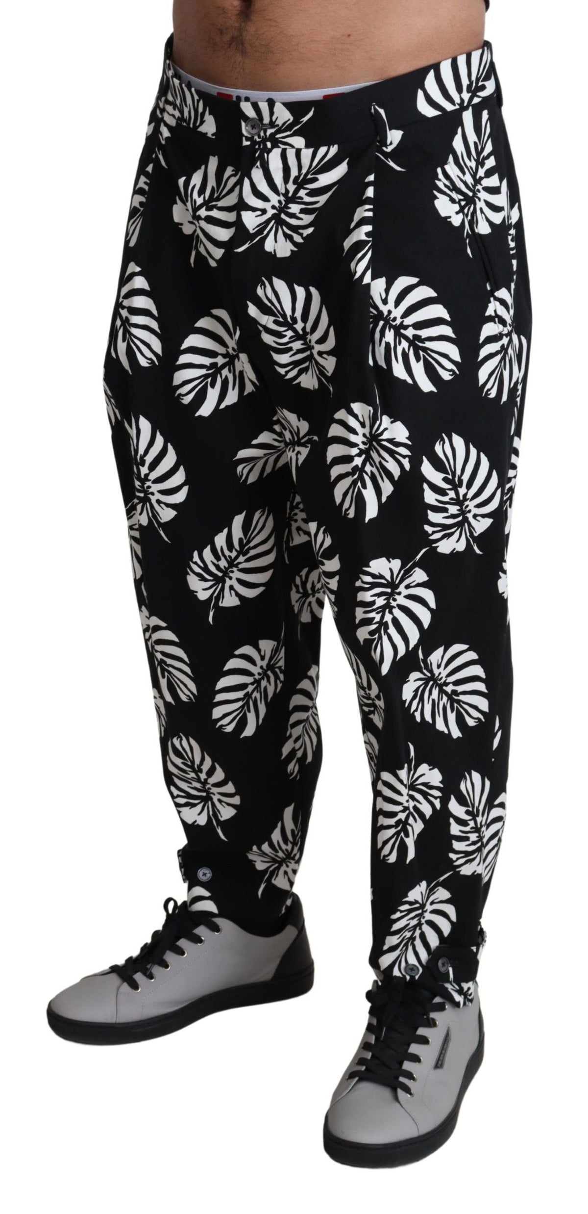 Dolce & Gabbana casual pants for men in black/white, product view 2