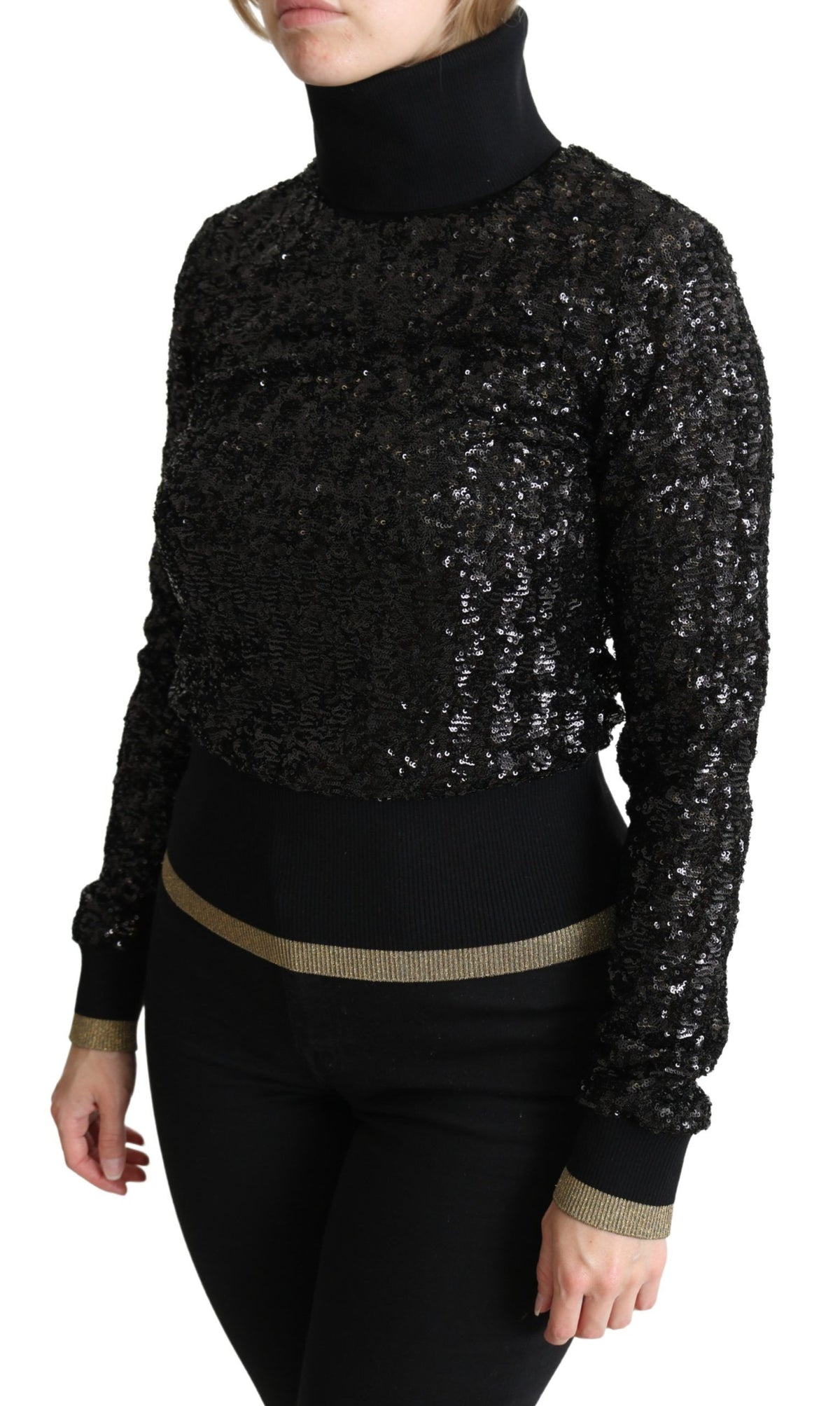Dolce & Gabbana turtlenecks for women in black, product view 3