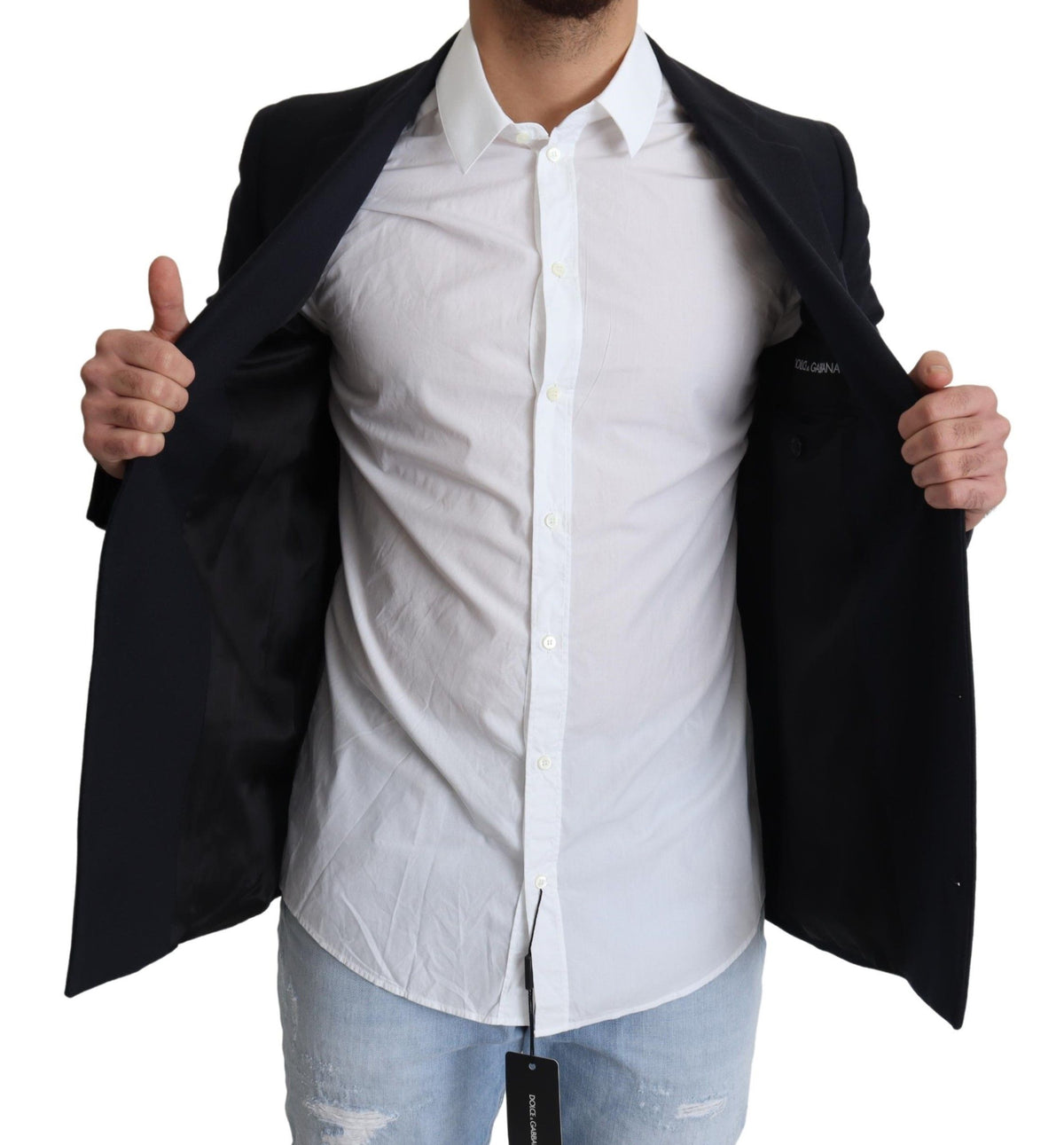 Dolce & Gabbana coats for men in blue, product view 6