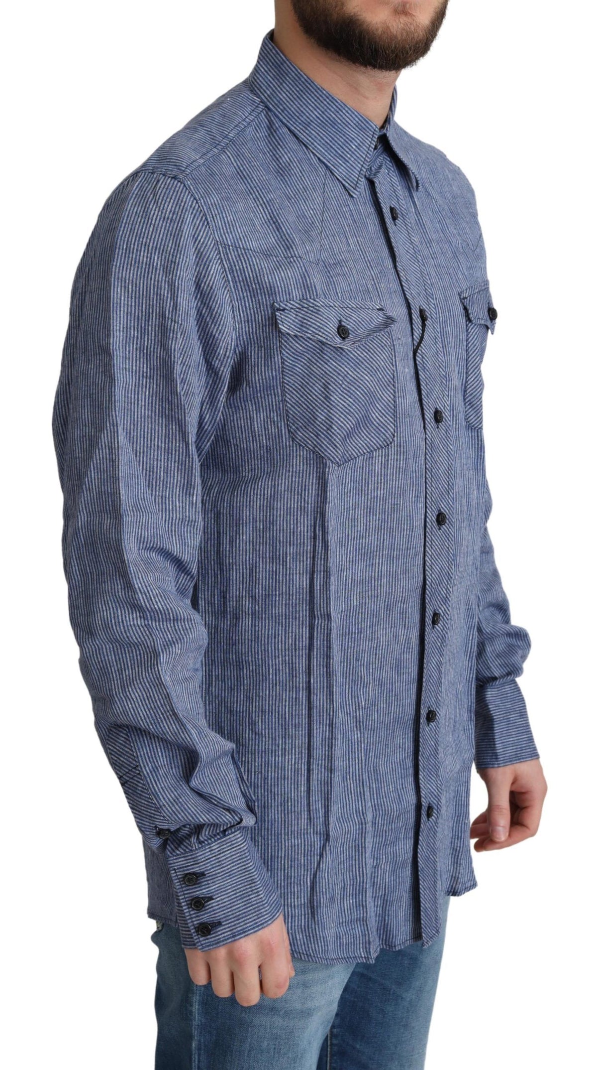 Dolce & Gabbana dress shirts for men in blue, product view 2