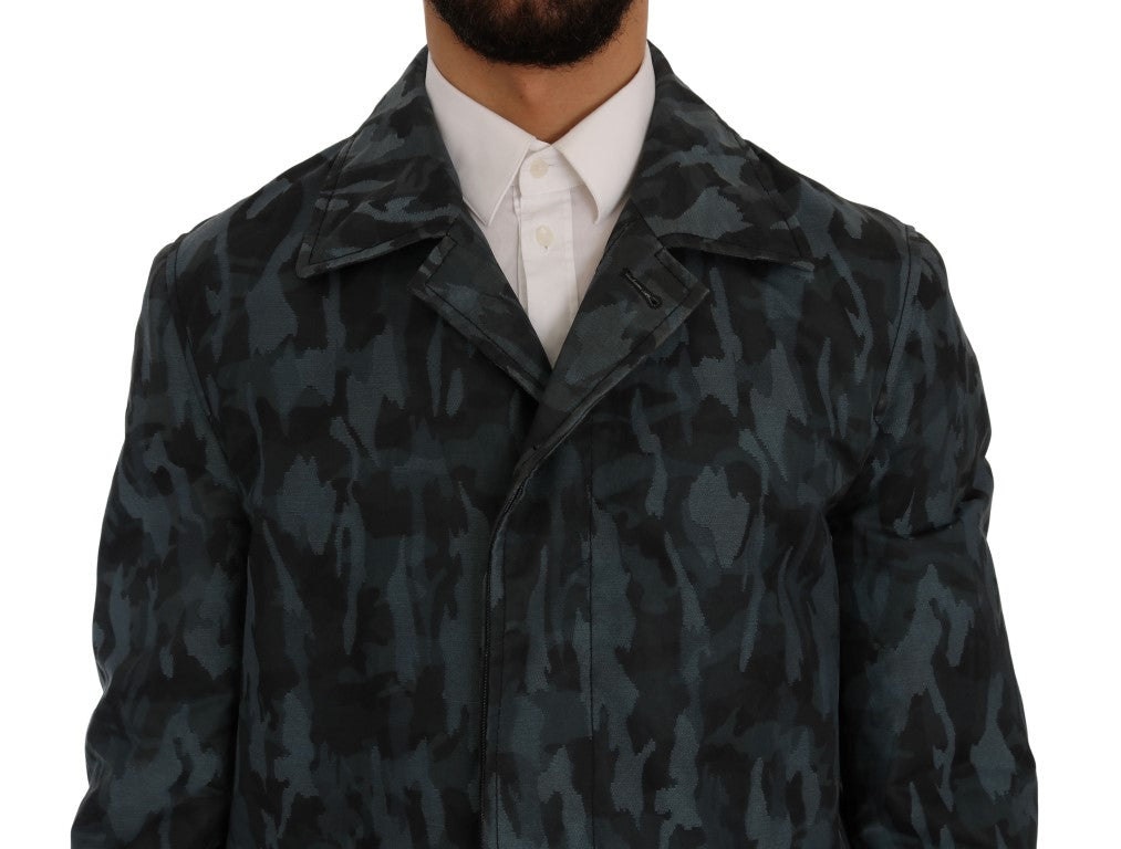 Dolce & Gabbana trench coats for men in blue, product view 4