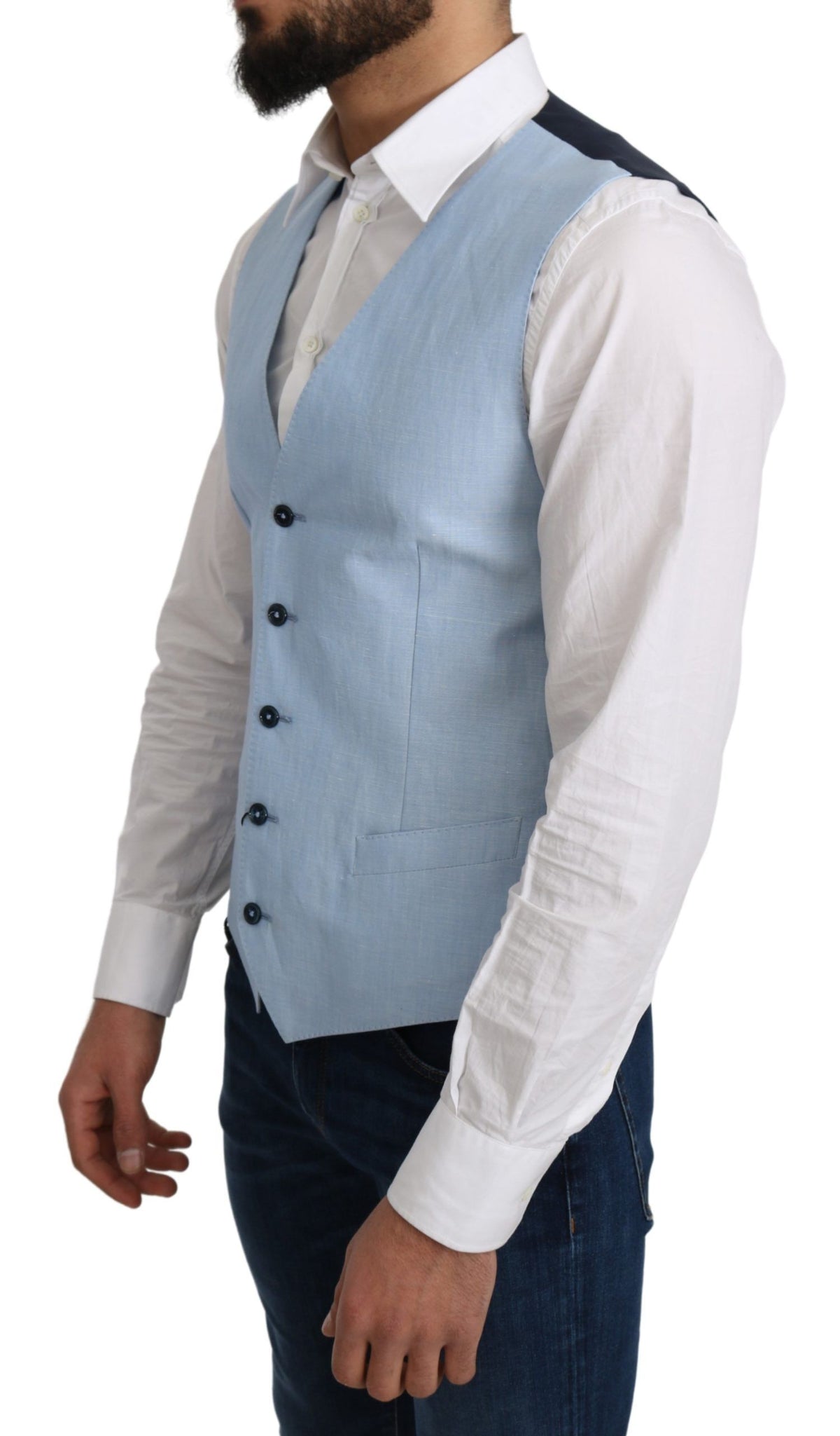 Dolce & Gabbana waistcoats for men in blue, product view 2