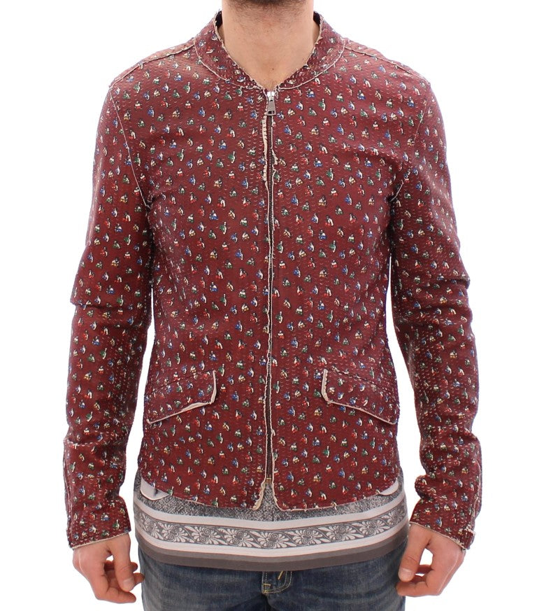 Dolce & Gabbana leather jackets for men in bordeaux, product view 1