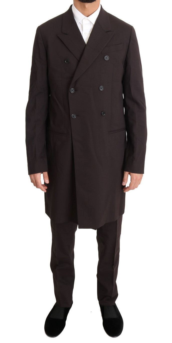 Dolce & Gabbana three-piece suits for men in bordeaux, product view 1