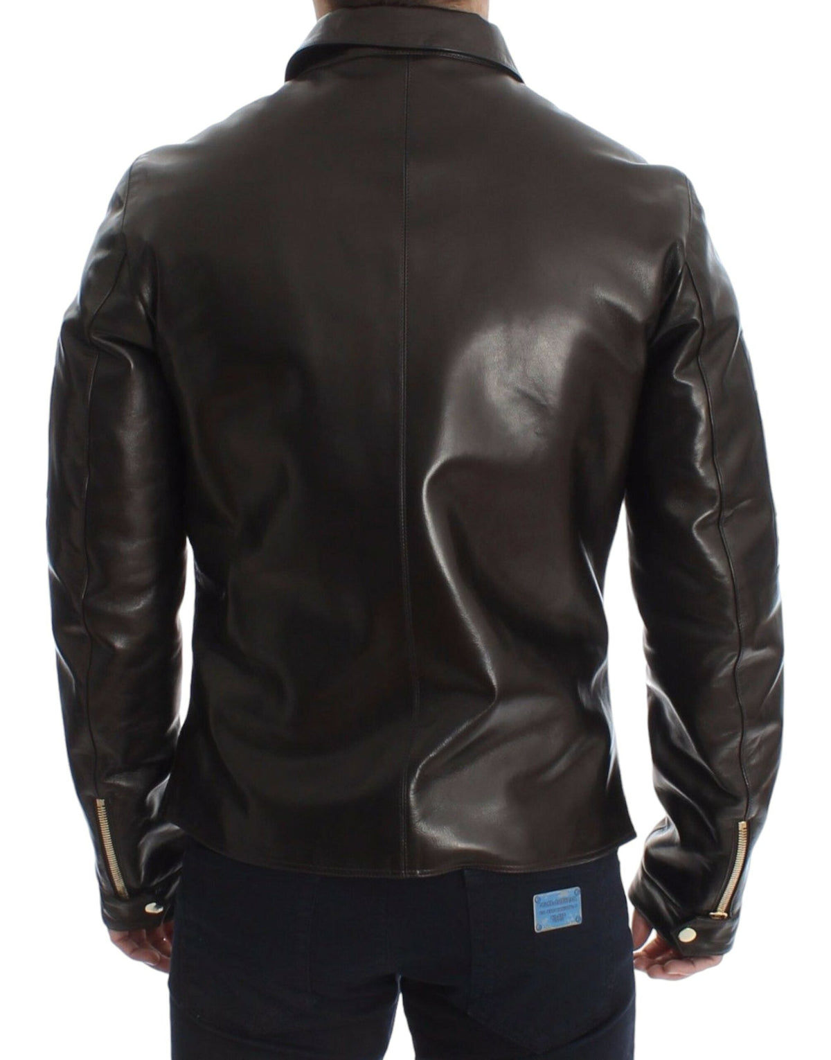 Dolce & Gabbana leather jackets for men in brown, product view 3