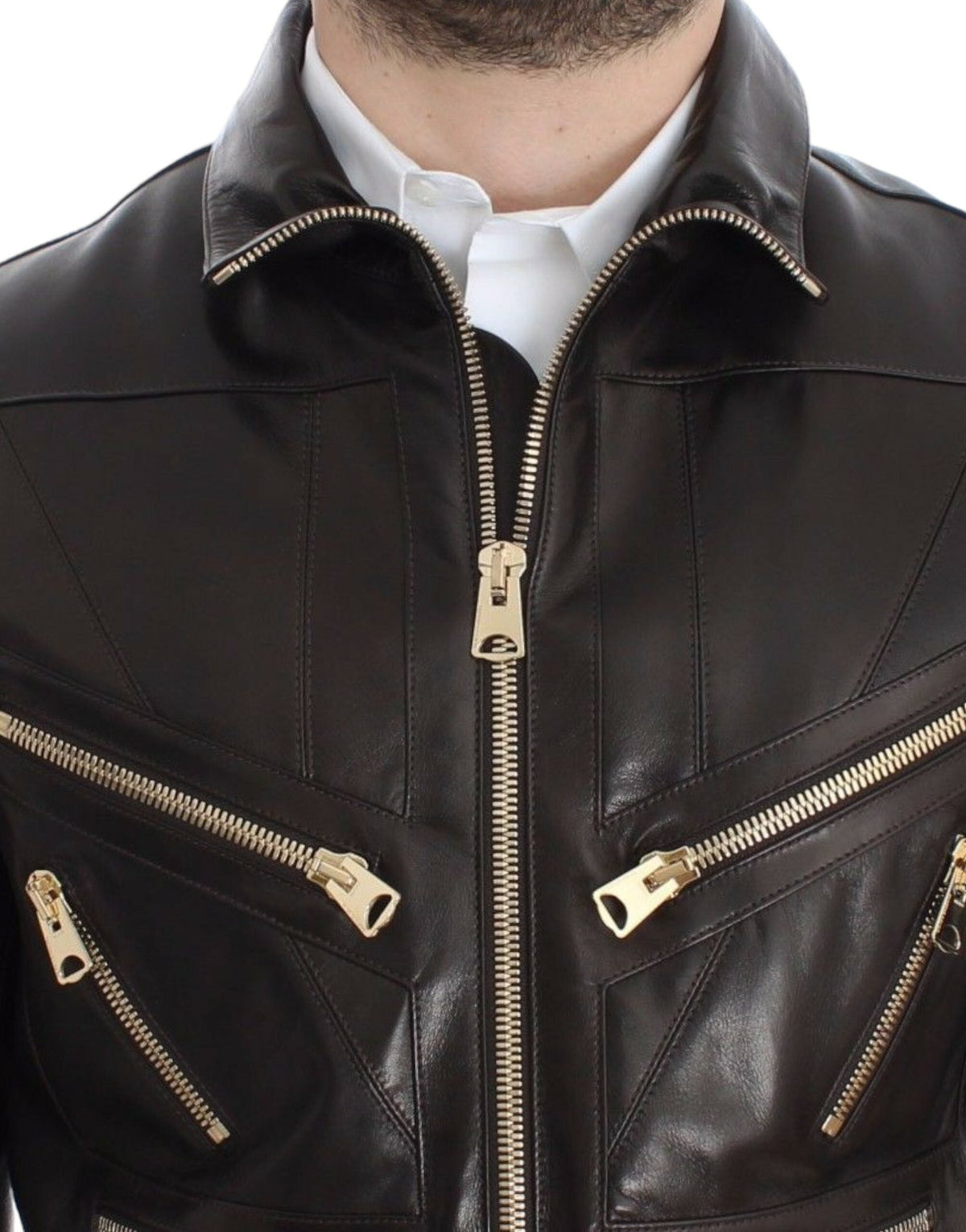 Dolce & Gabbana leather jackets for men in brown, product view 7