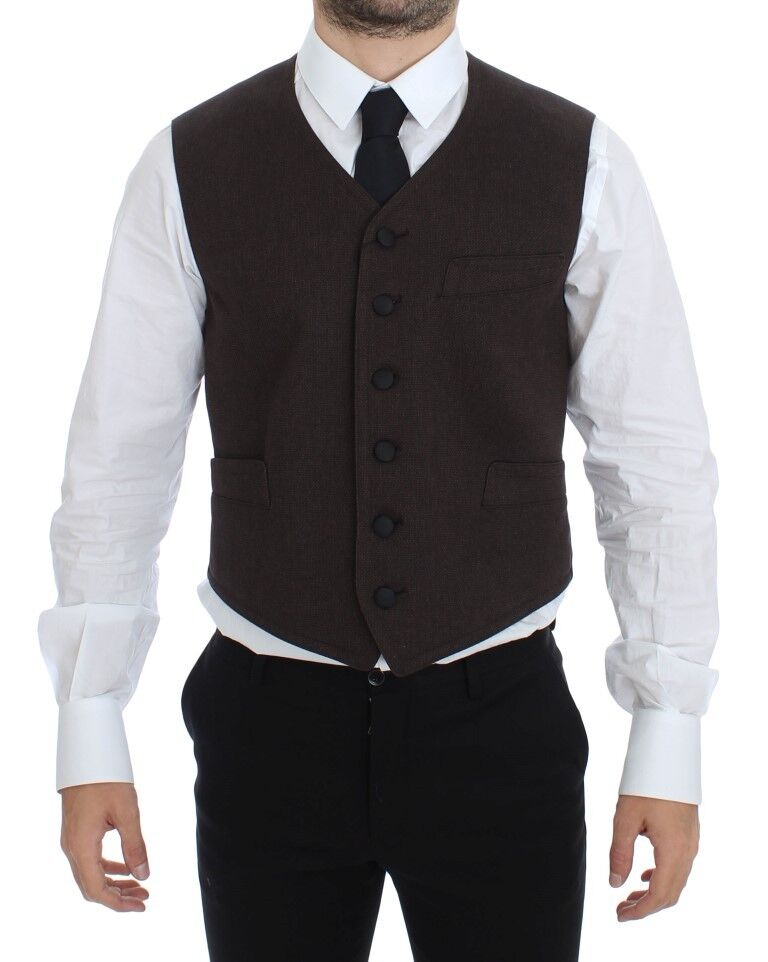 Dolce & Gabbana waistcoats for men in brown, product view 1