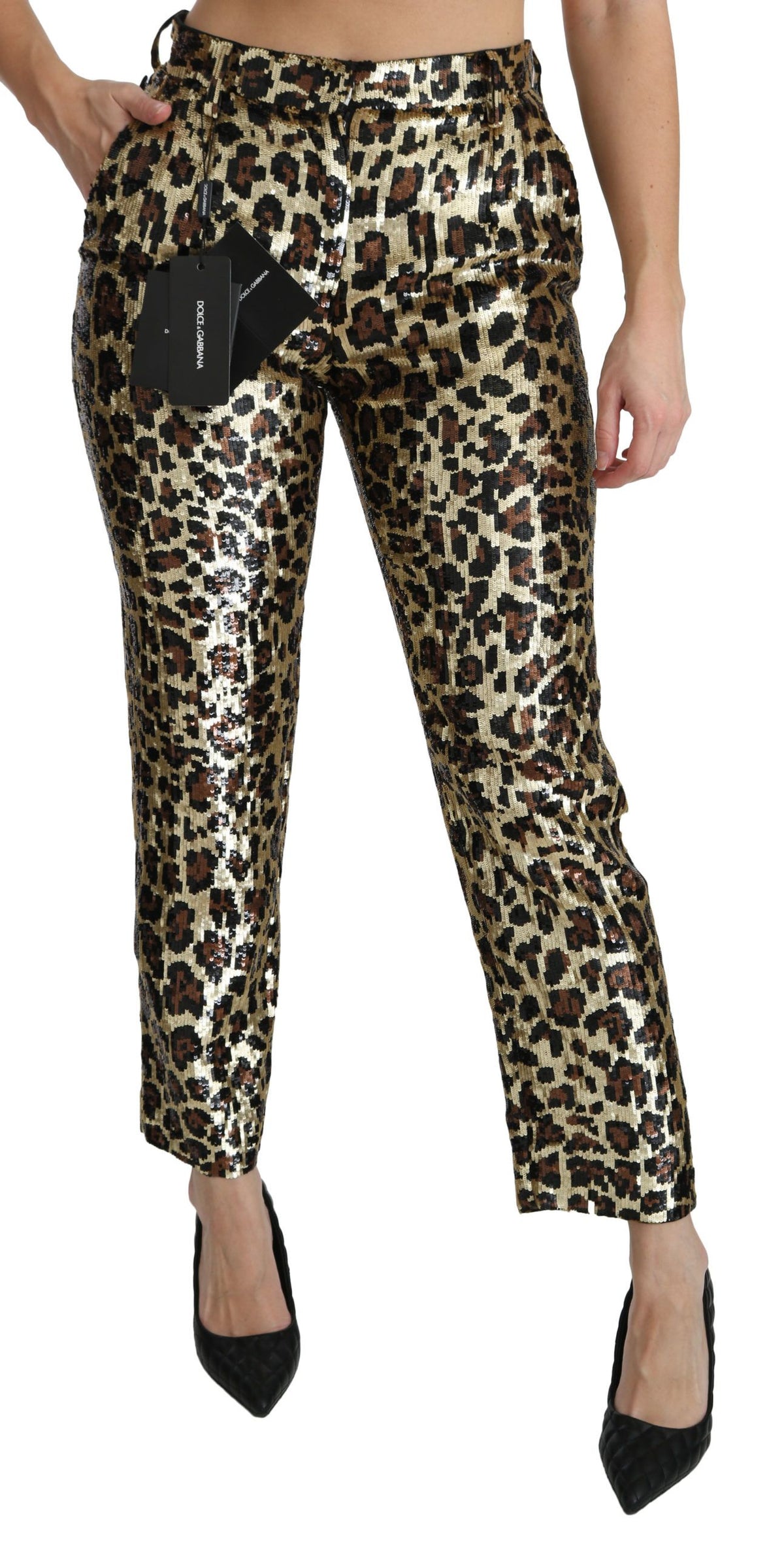Dolce & Gabbana casual pants for women in gold, product view 2