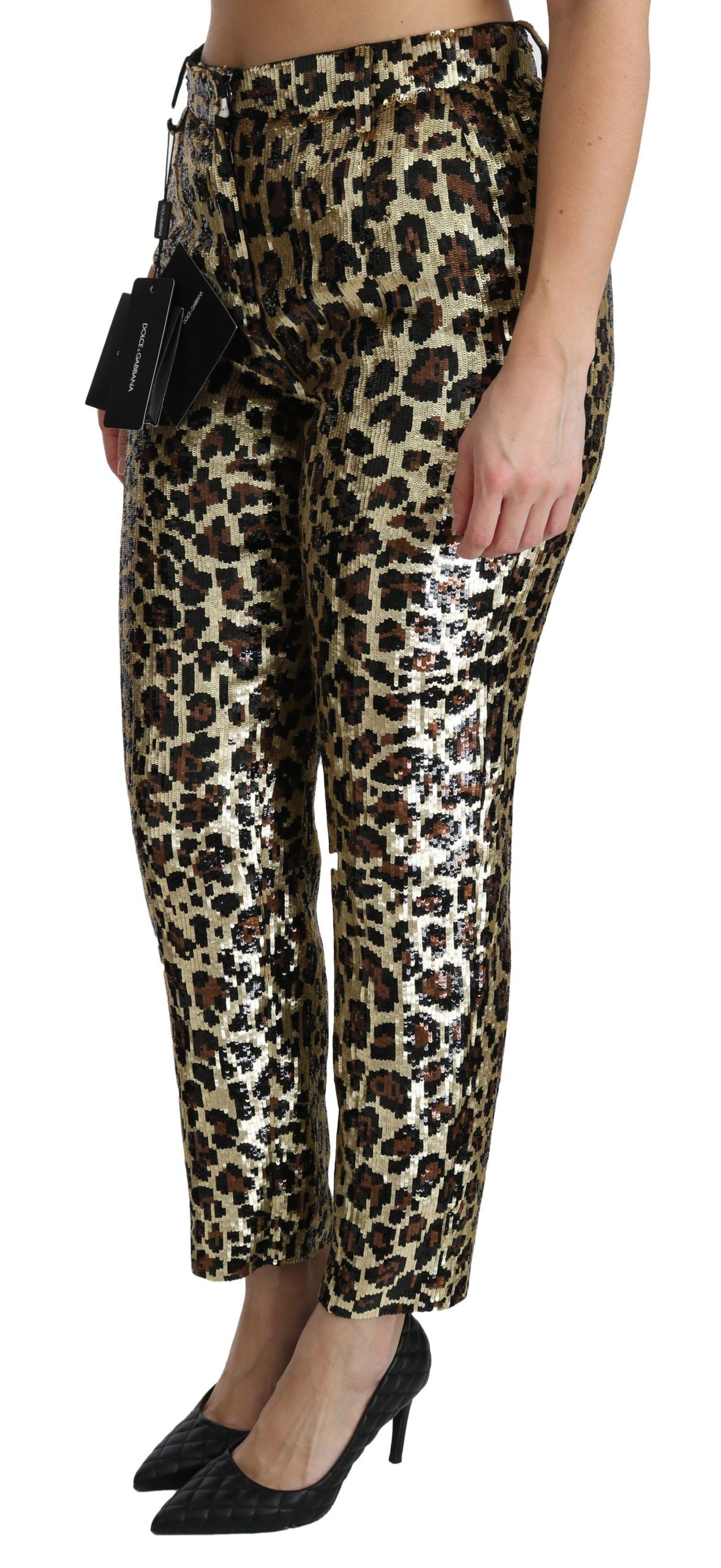 Dolce & Gabbana casual pants for women in gold, product view 4