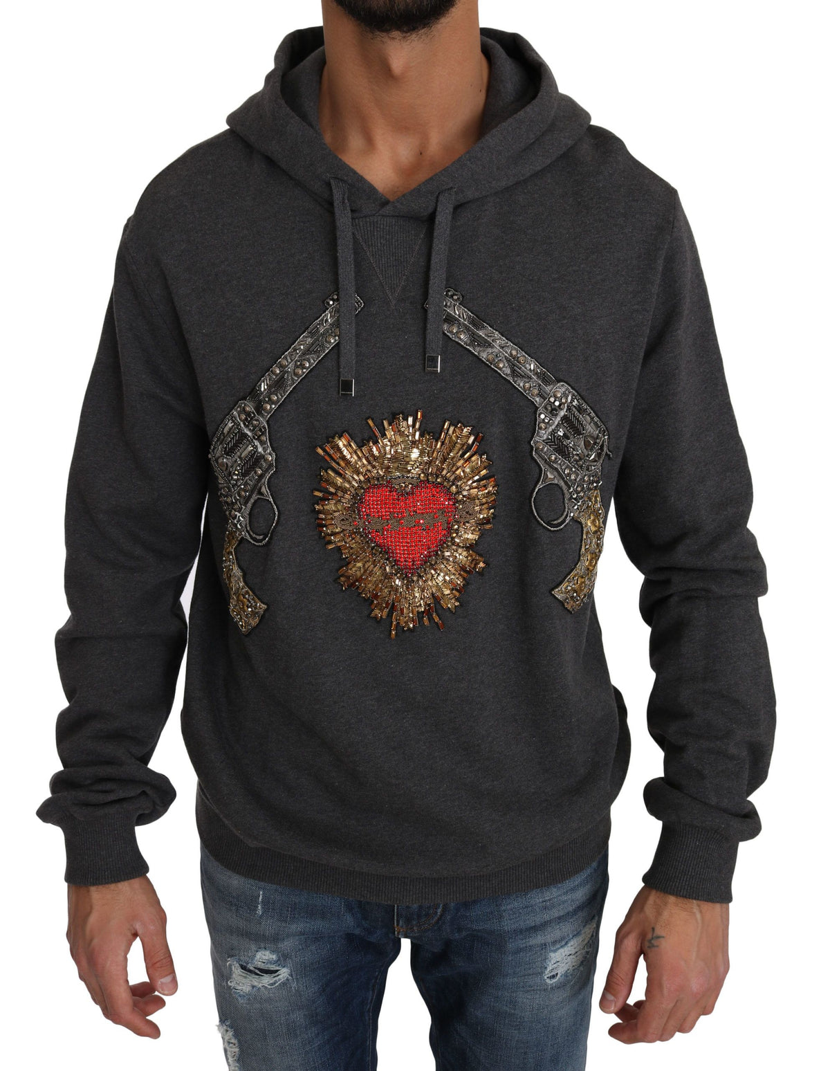 Dolce & Gabbana hoodies for men in gray, product view 1