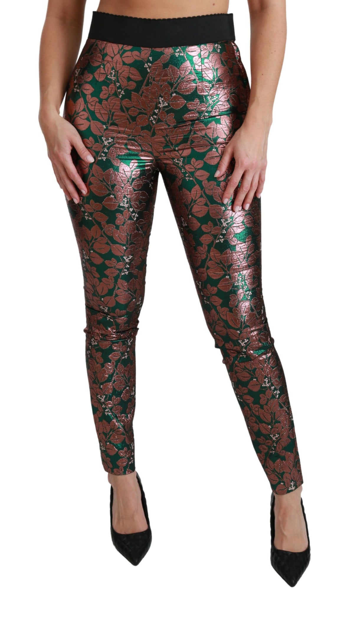 Dolce & Gabbana skinny pants for women in green, product view 2