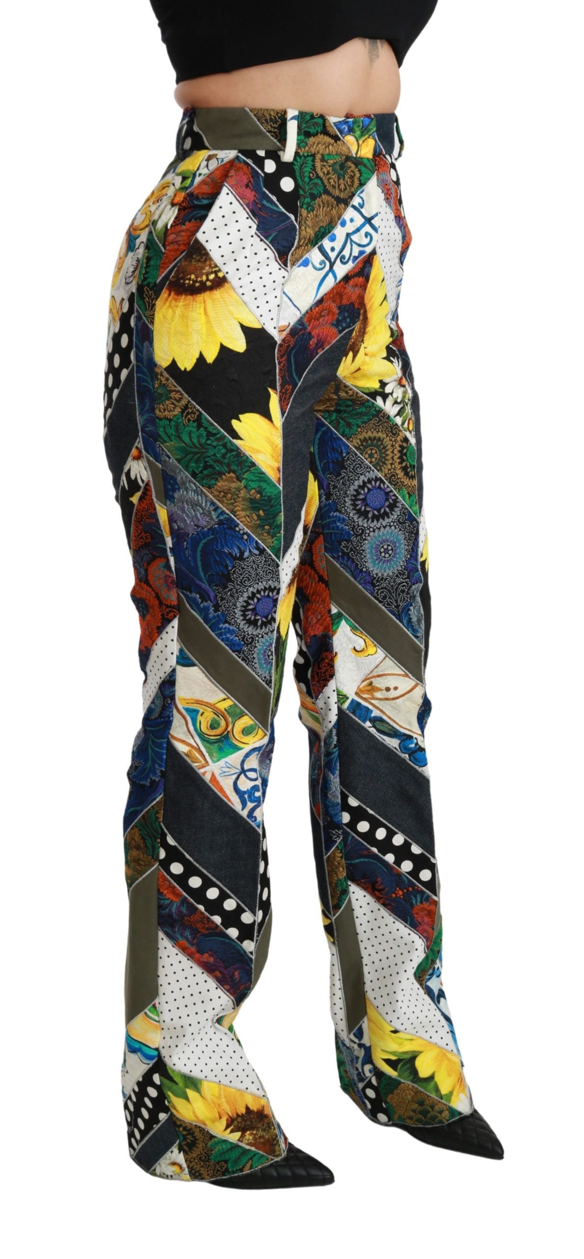 Dolce & Gabbana flared pants for women in multicolor, product view 4