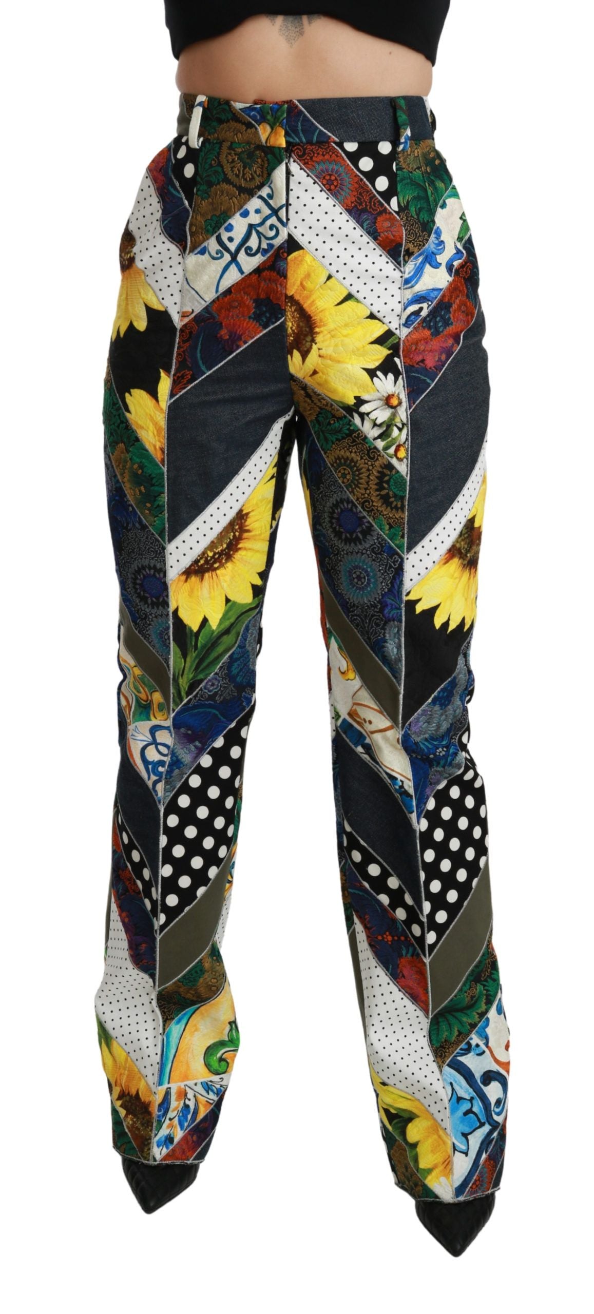 Dolce & Gabbana flared pants for women in multicolor, product view 5