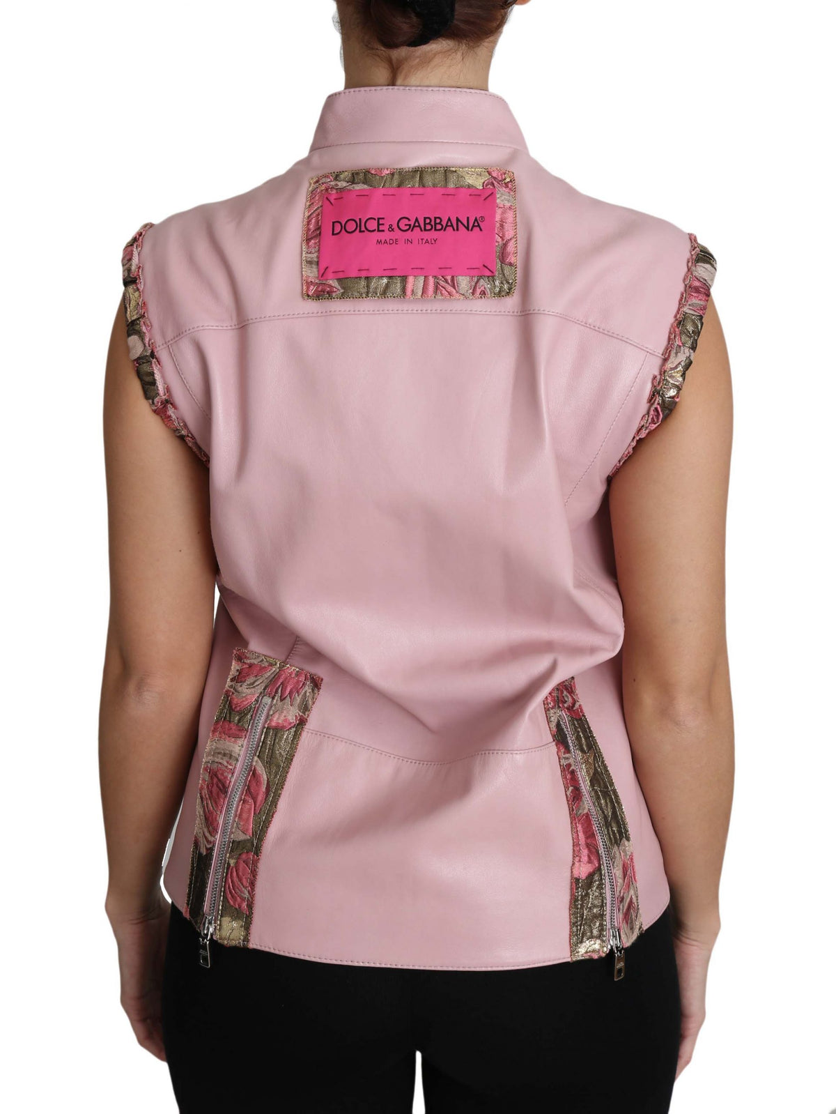 Dolce & Gabbana leather jackets for women in pink, product view 6